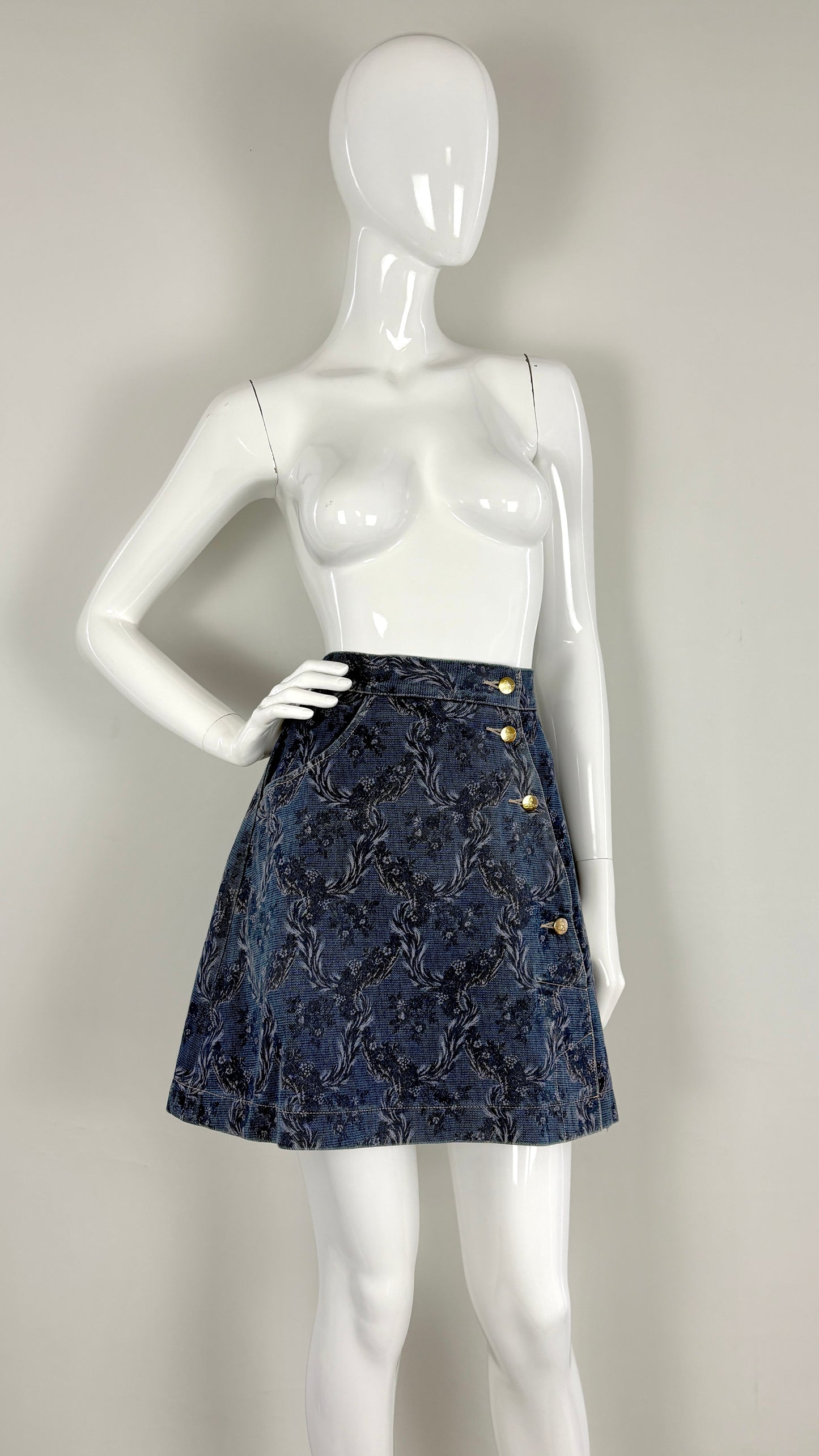 Vivienne Westwood A/W 1996 floral denim skirt