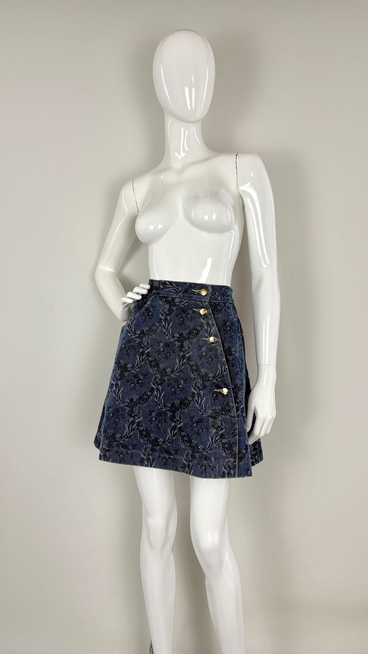 Vivienne Westwood A/W 1996 floral denim skirt