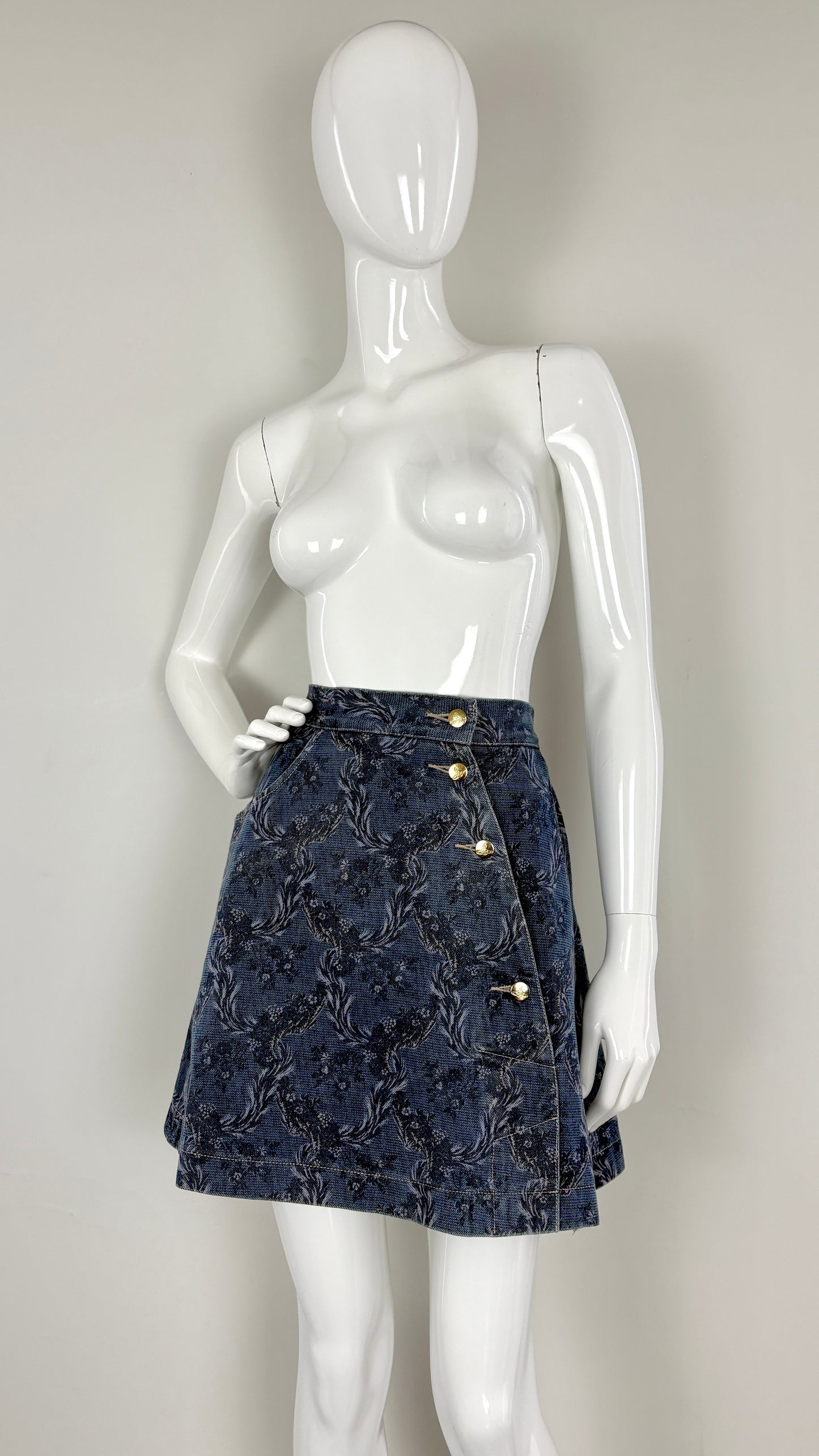 Vivienne Westwood A/W 1996 floral denim skirt