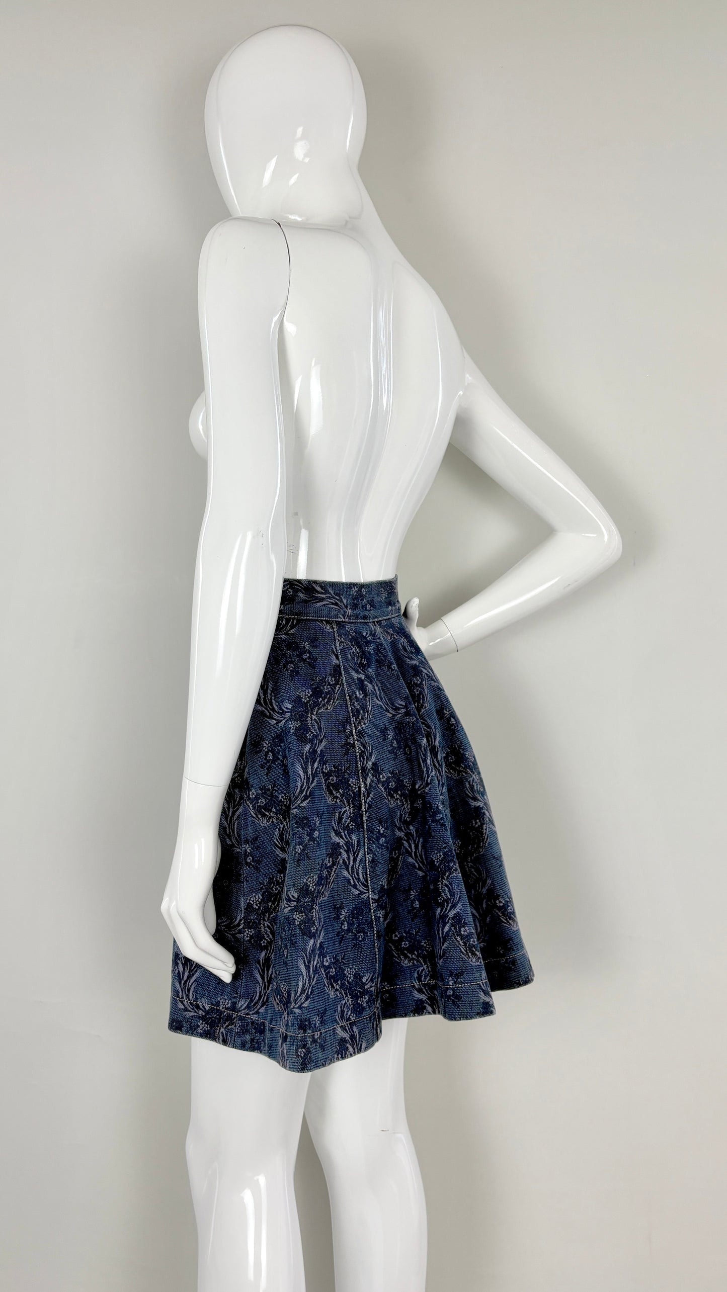 Vivienne Westwood A/W 1996 floral denim skirt