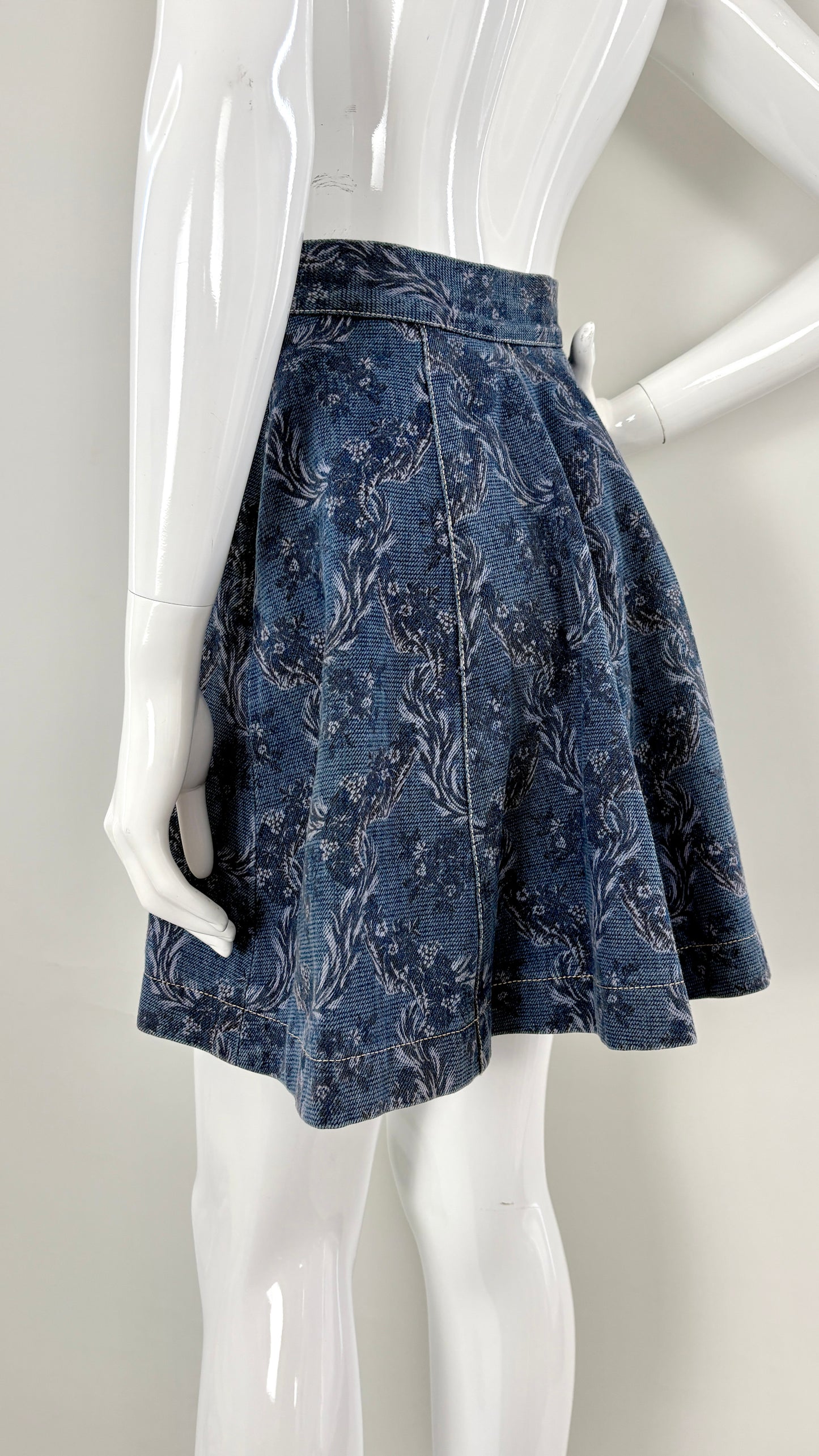 Vivienne Westwood A/W 1996 floral denim skirt