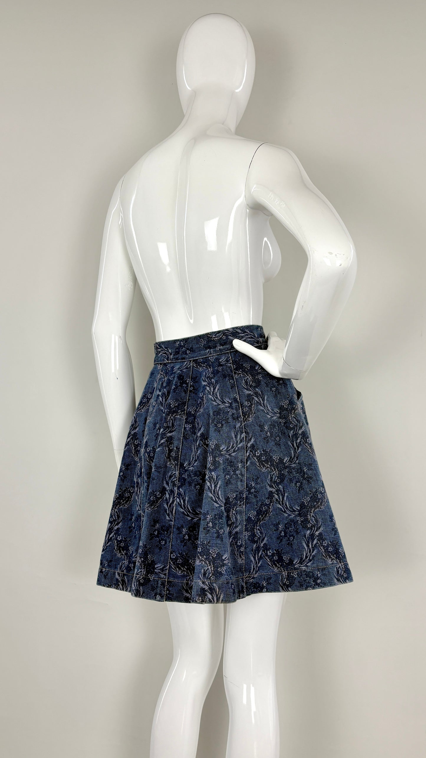 Vivienne Westwood A/W 1996 floral denim skirt