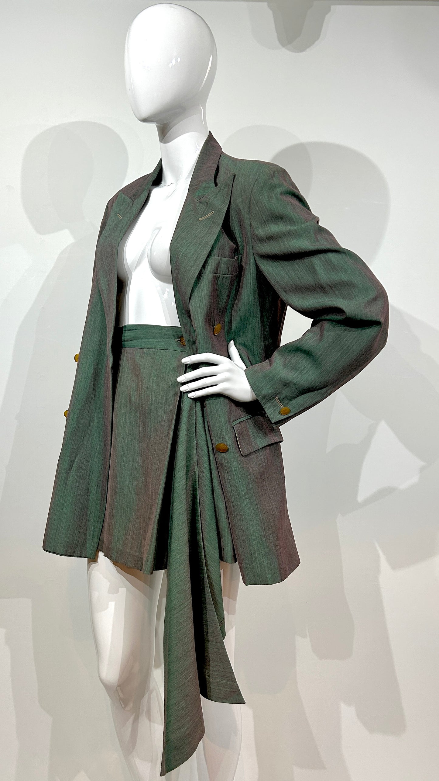 Vivienne Westwood S/S 1993 'Grand hotel' green draped skirt ensemble
