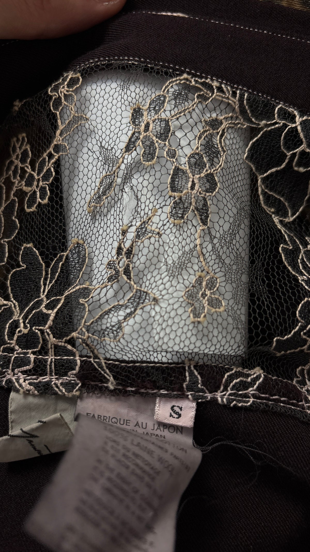 Yohji Yamamoto dip dye shirt with lace yoke