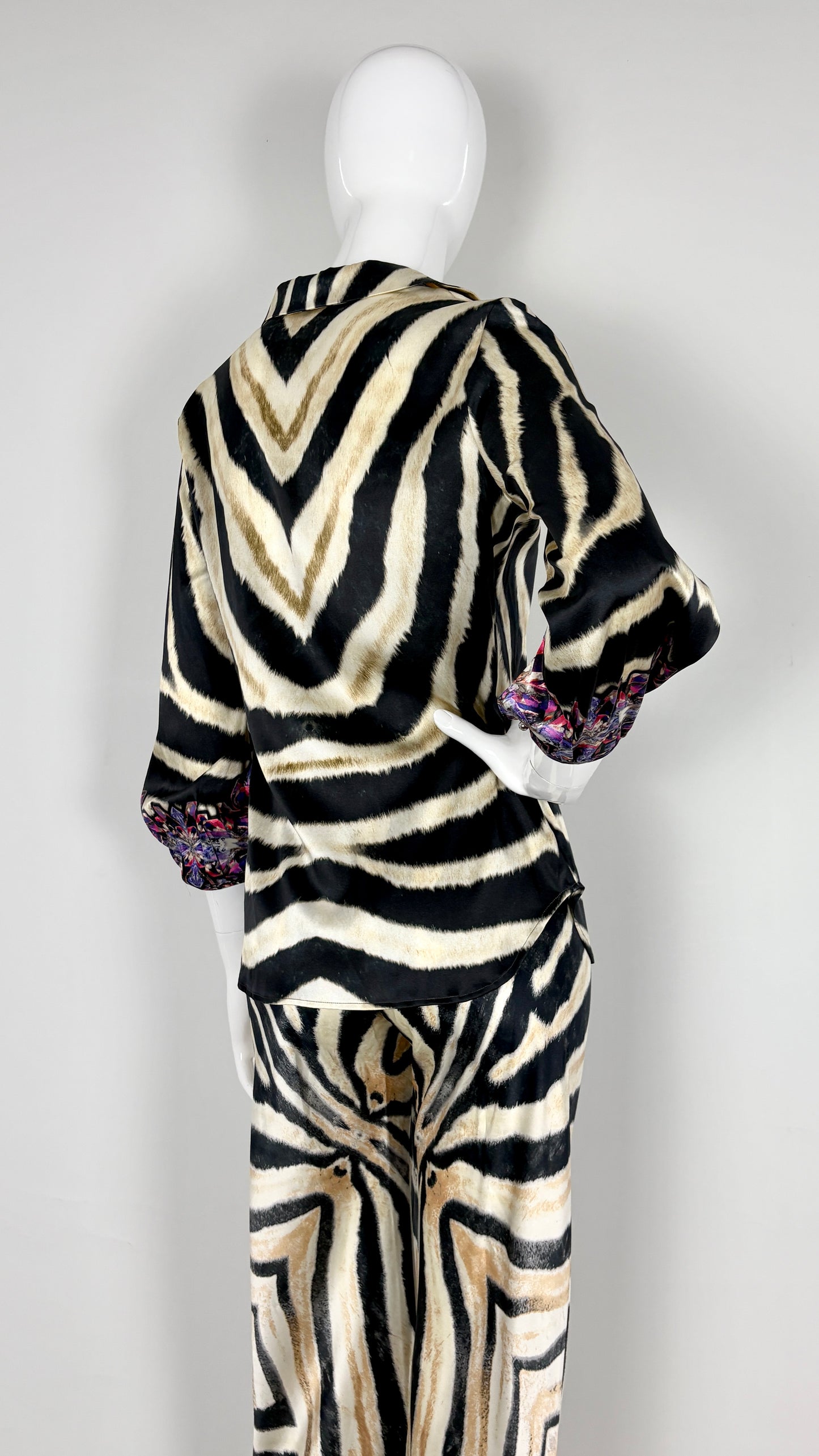 Roberto Cavalli zebra and gemstone print ensemble