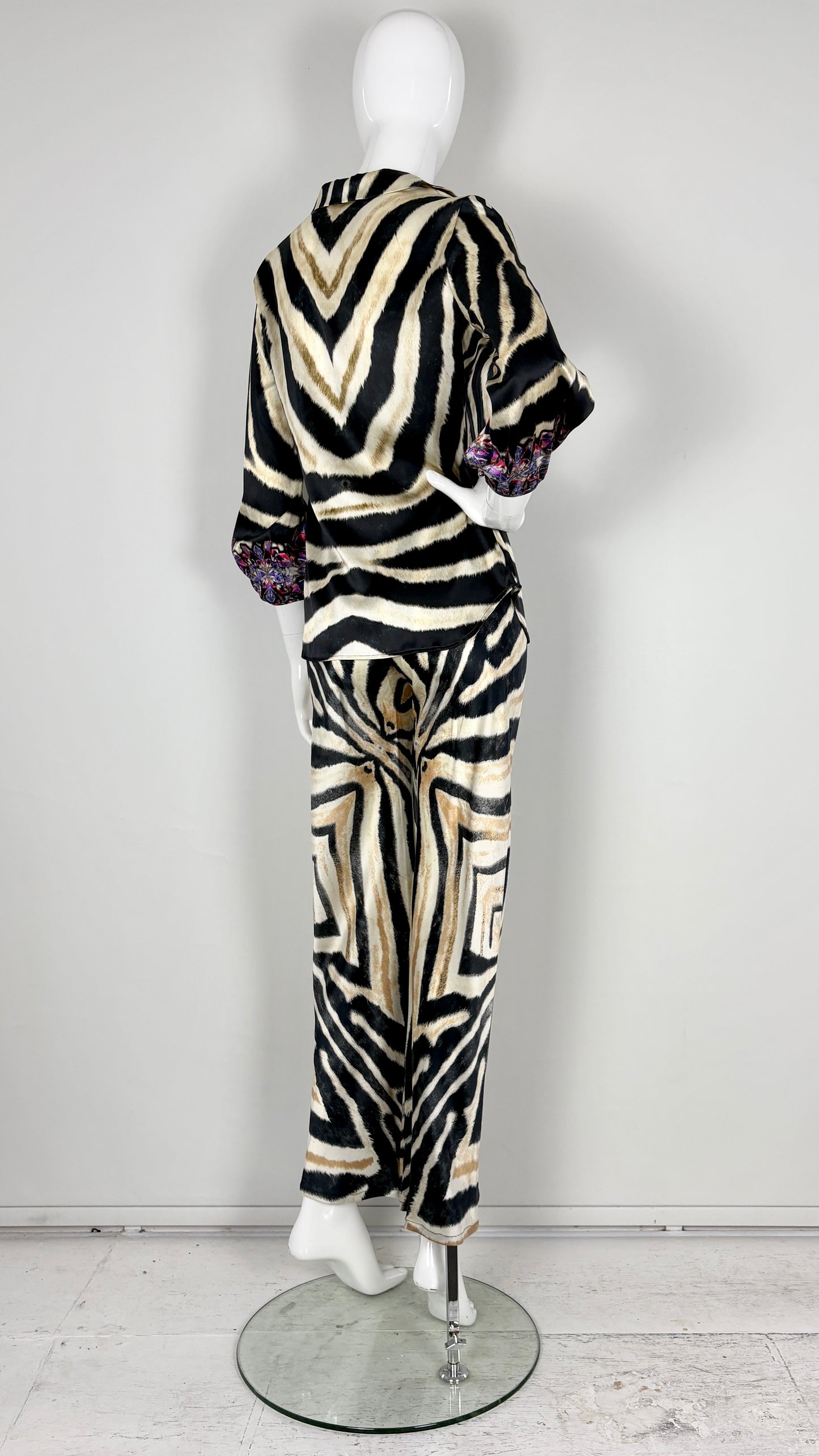 Roberto Cavalli zebra and gemstone print ensemble