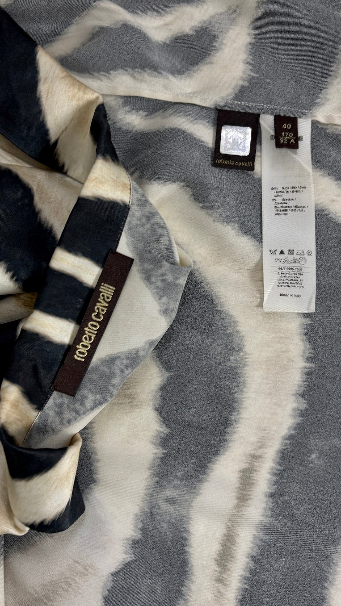 Roberto Cavalli zebra and gemstone print ensemble