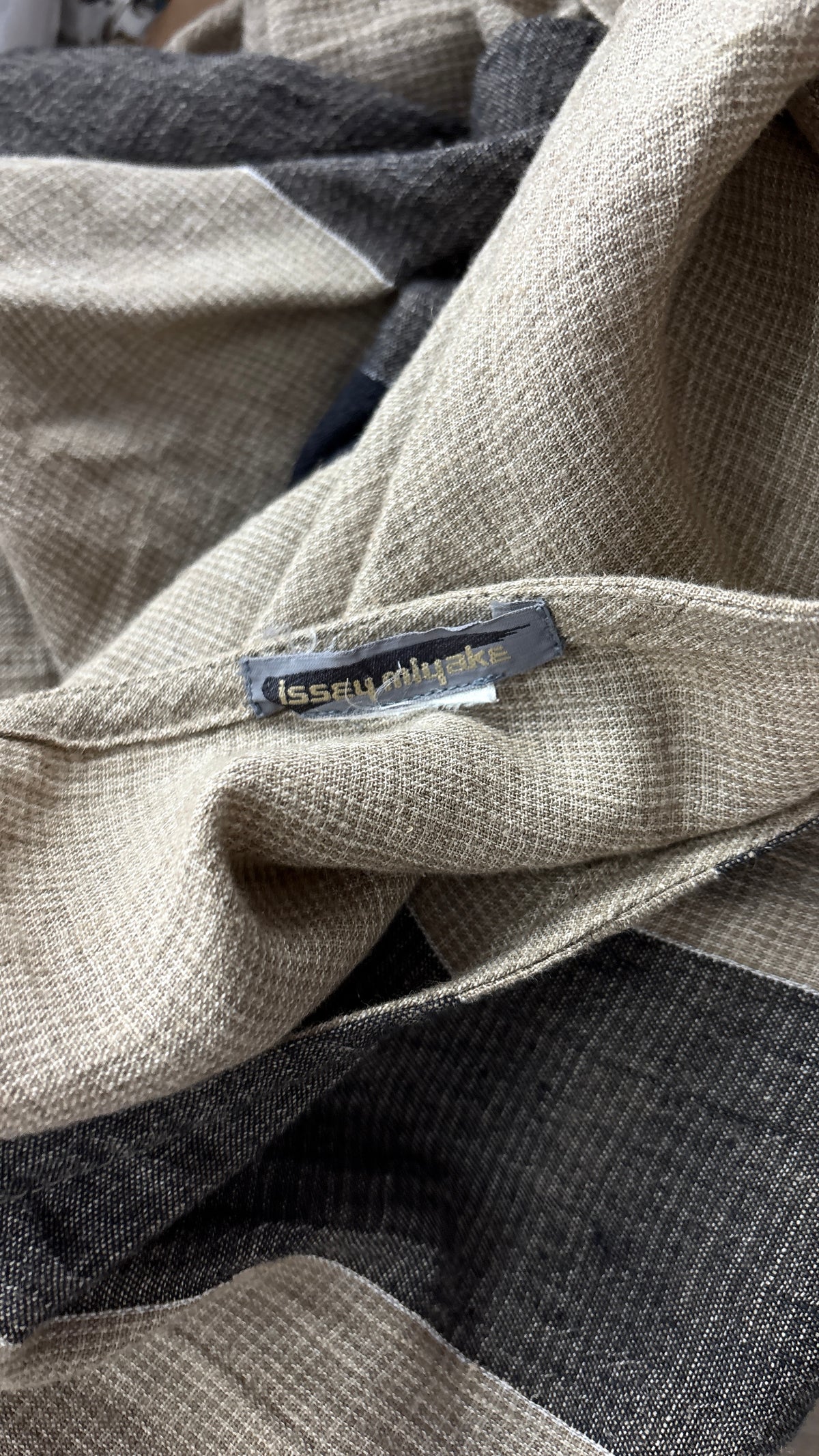 Issey Miyake plaid wrap drerss