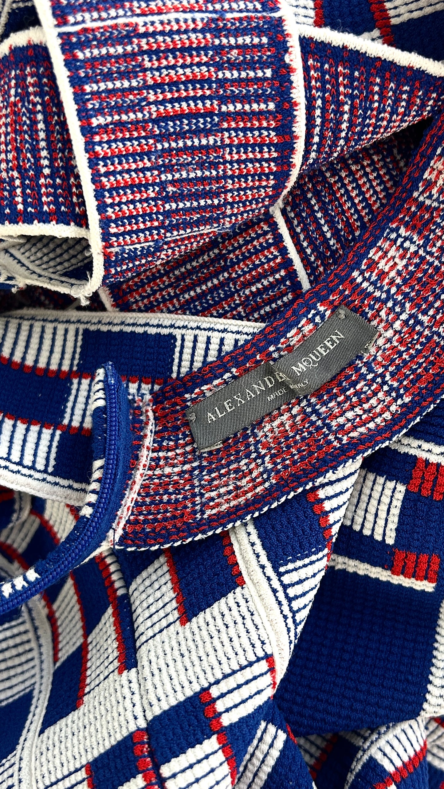 Alexander McQueen S/S 2014 chequerboard knitted dress