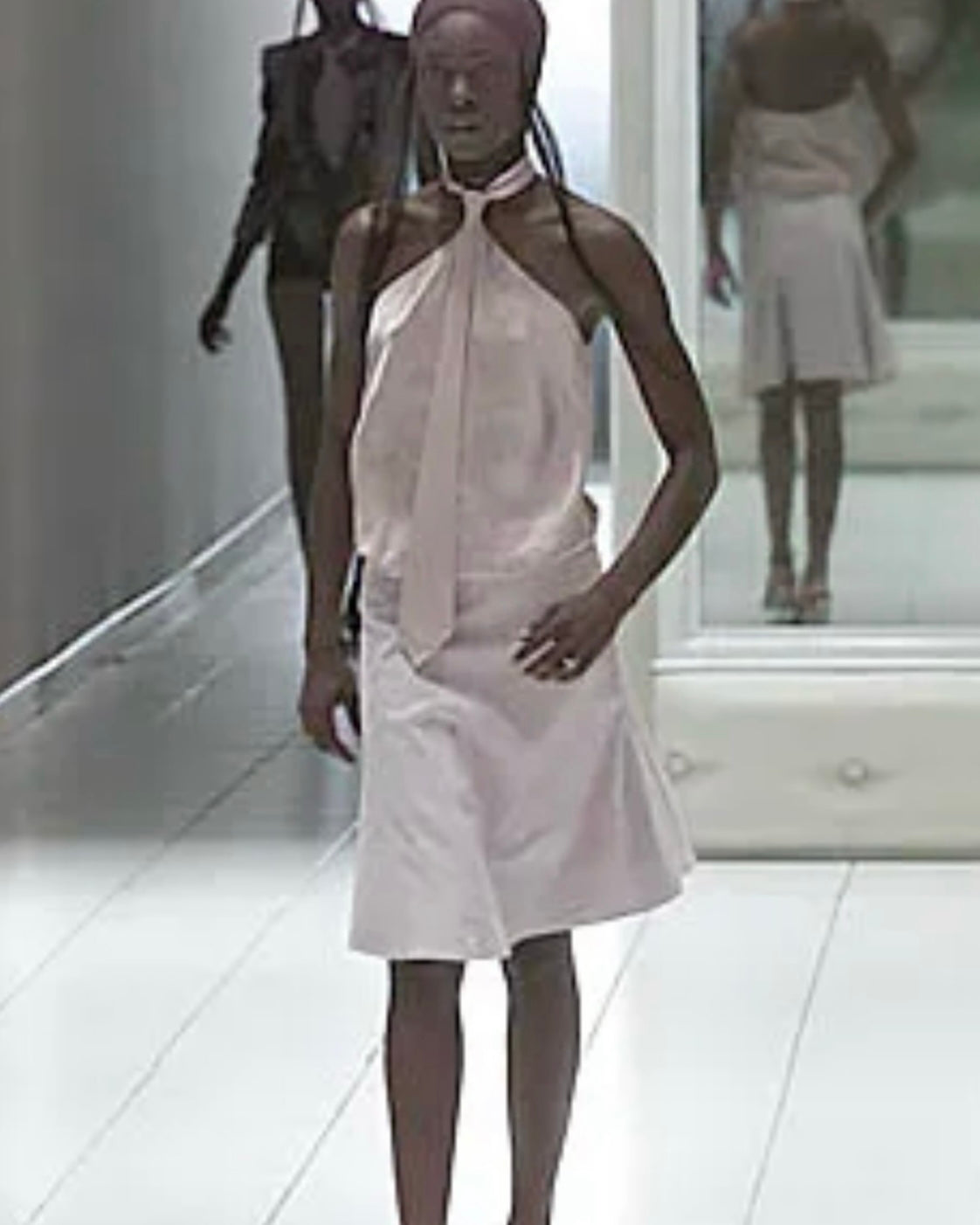 Alexander McQueen S/S 2001 'VOSS' collection paisley print tie dress