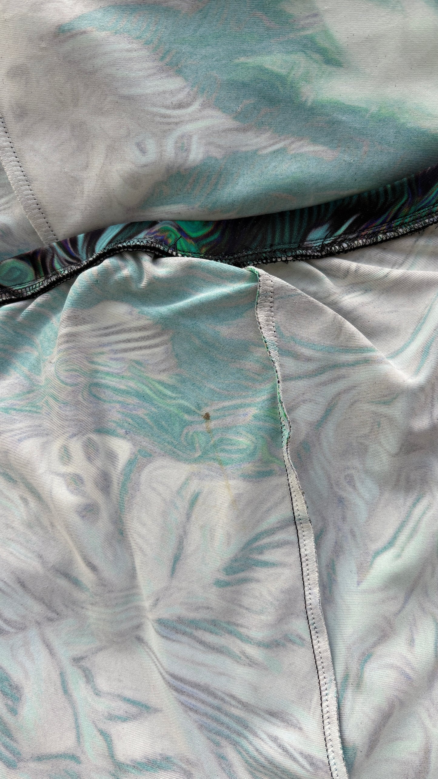 Roberto Cavalli tropical print blouse and satin skirt ensemble