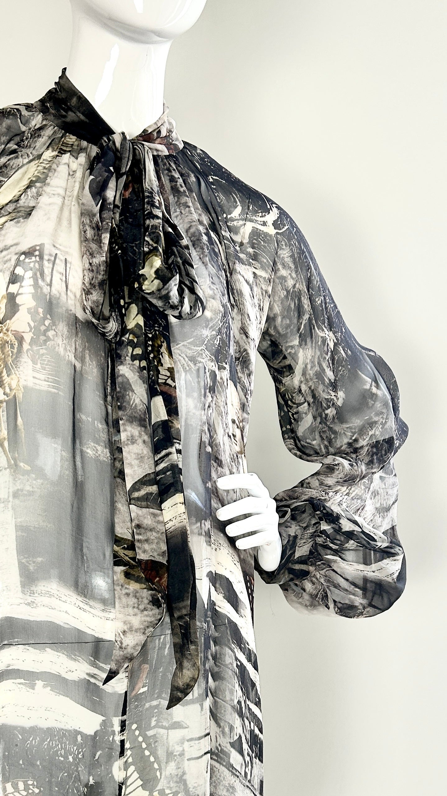Alexander McQueen A/W 2006 printed chiffon blouse