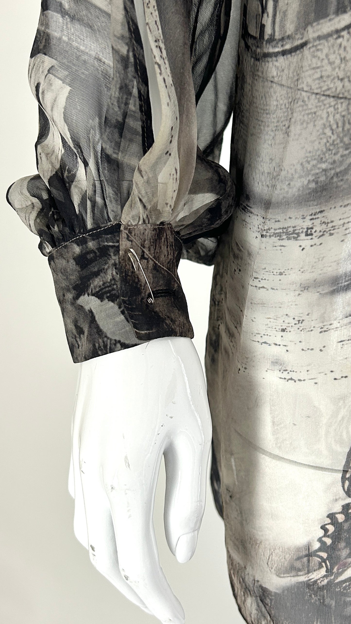 Alexander McQueen A/W 2006 printed chiffon blouse