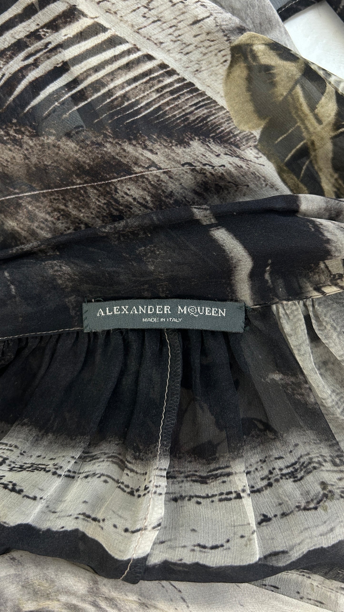 Alexander McQueen A/W 2006 printed chiffon blouse