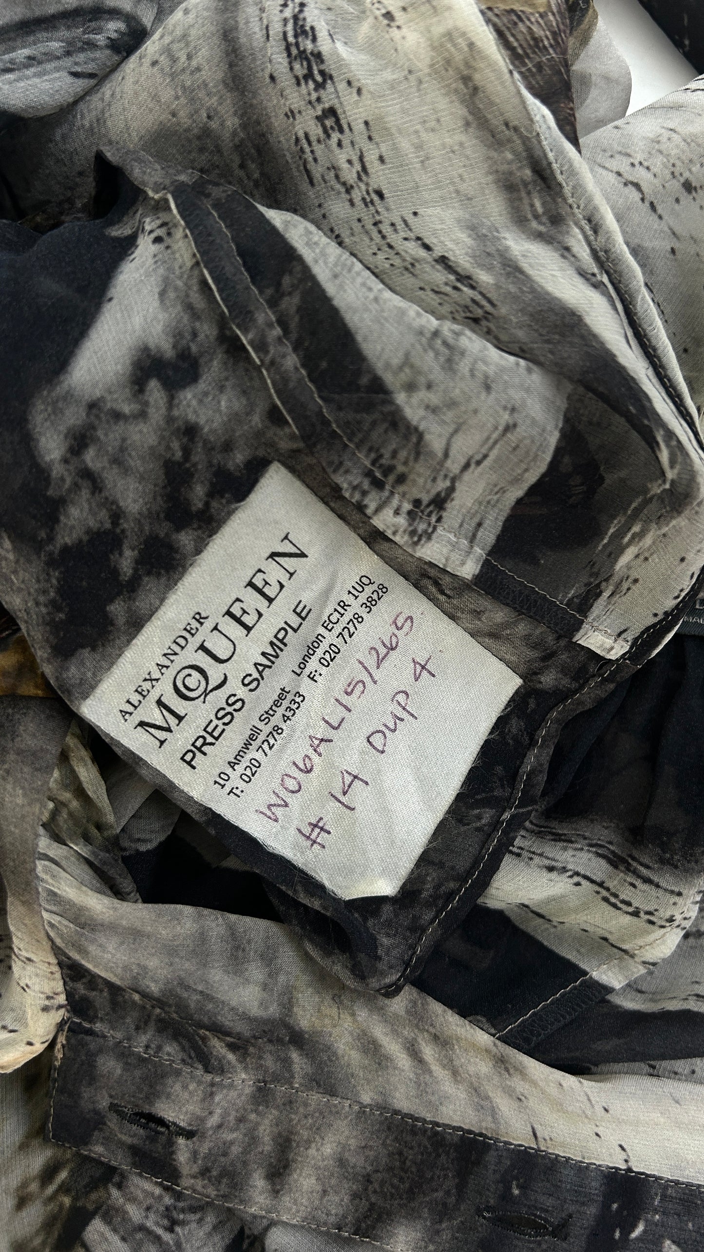 Alexander McQueen A/W 2006 printed chiffon blouse