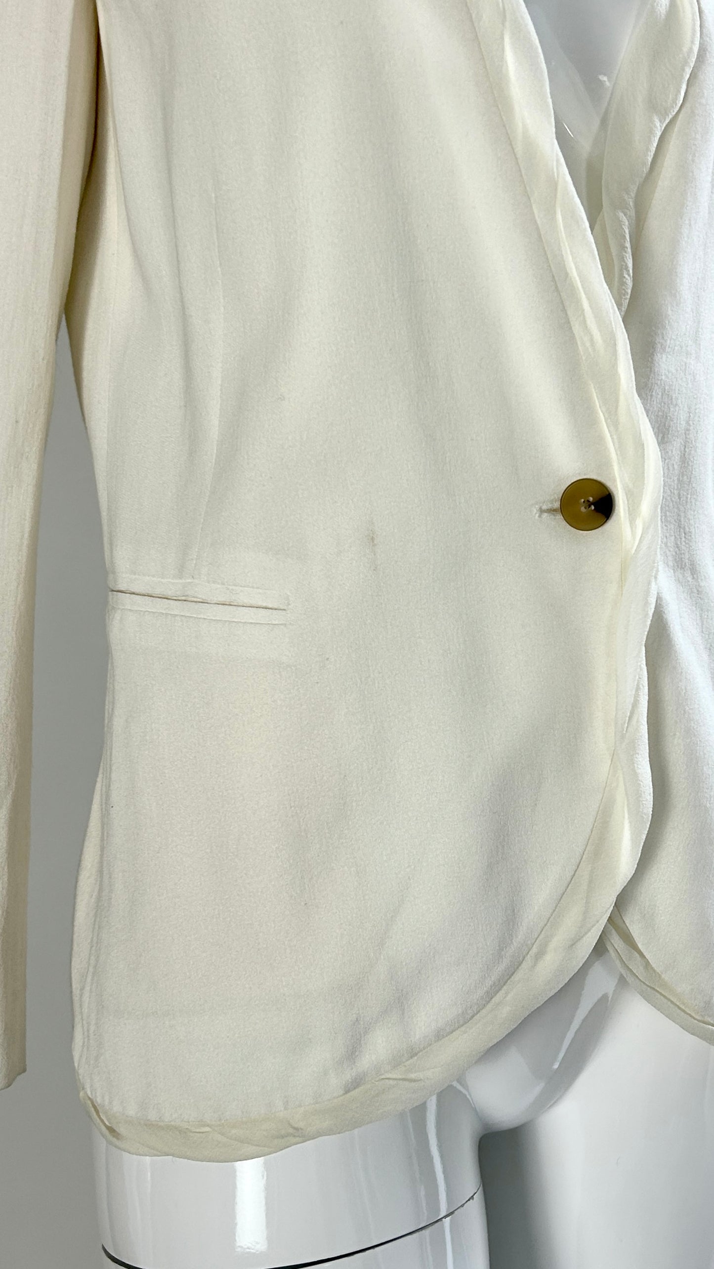 Helmut lang white jacket with silk trim