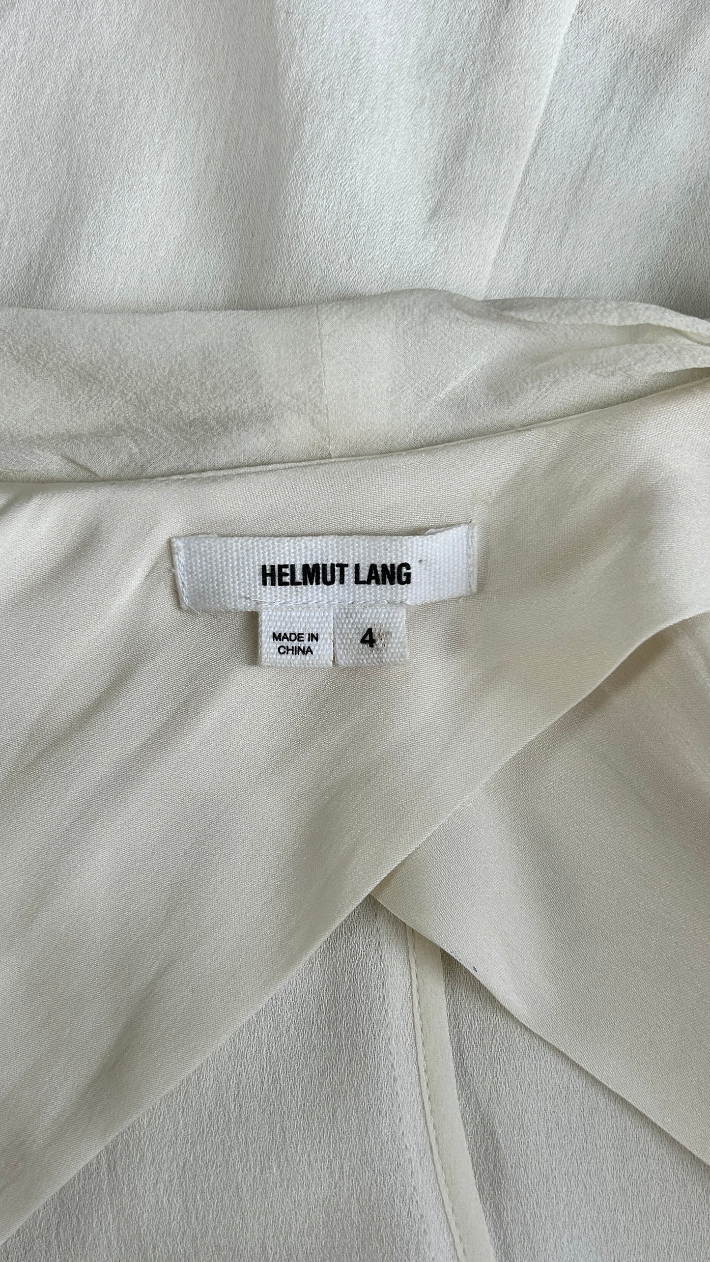 Helmut lang white jacket with silk trim