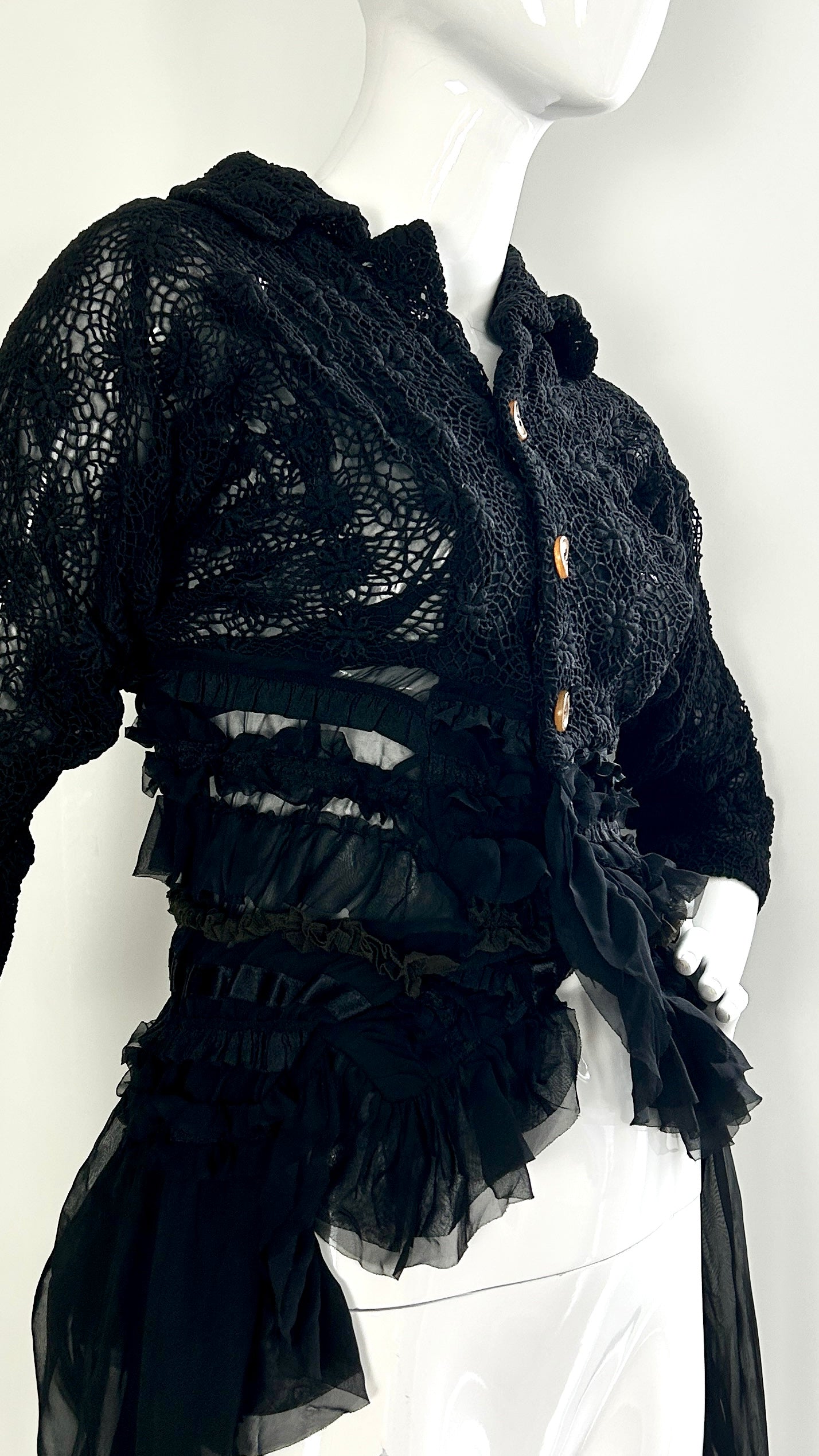 Comme des Garcons A/W 2005 double layer reversible jacket with frills
