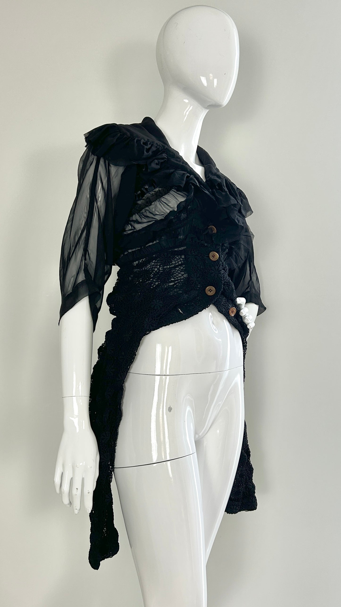 Comme des Garcons A/W 2005 double layer reversible jacket with frills