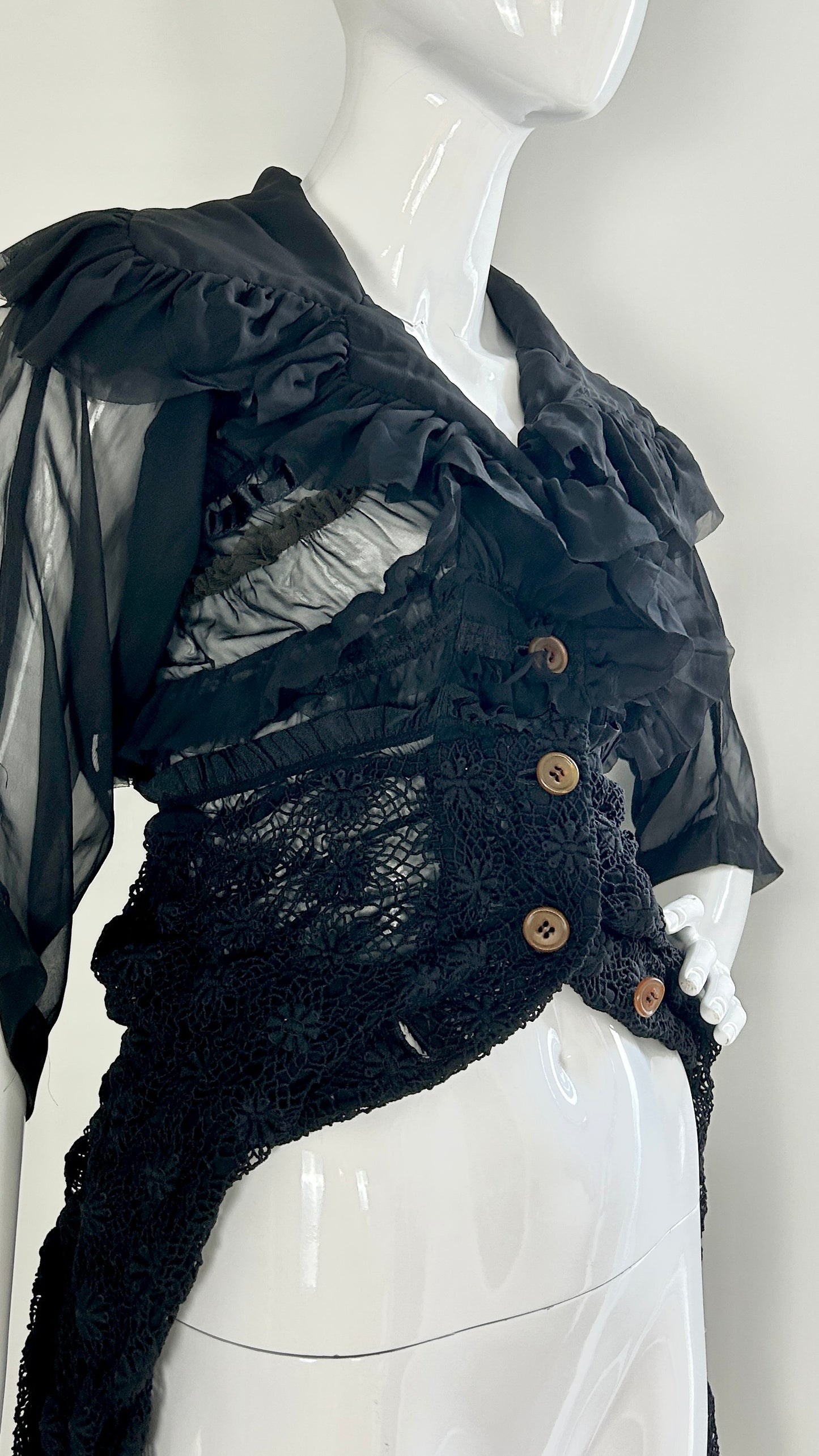 Comme des Garcons A/W 2005 double layer reversible jacket with frills