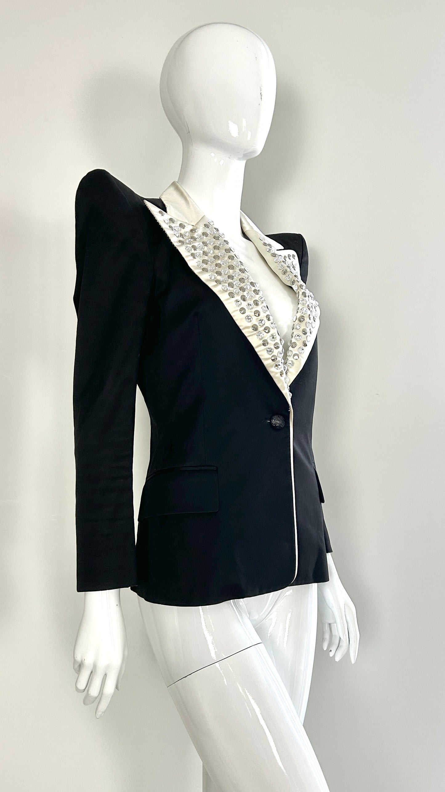 Balmain dramatic shoulder studded jacket
