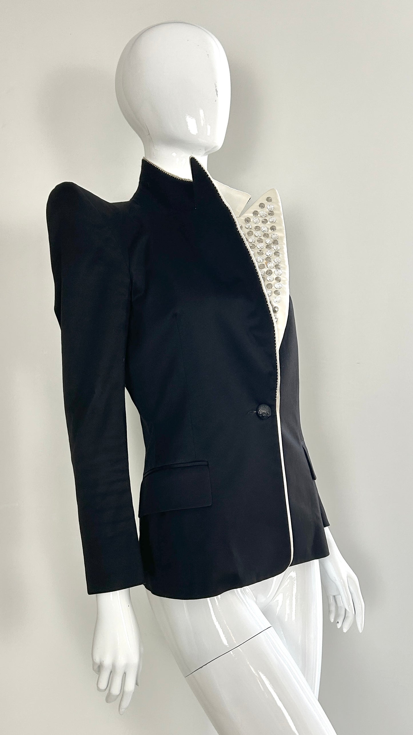 Balmain dramatic shoulder studded jacket