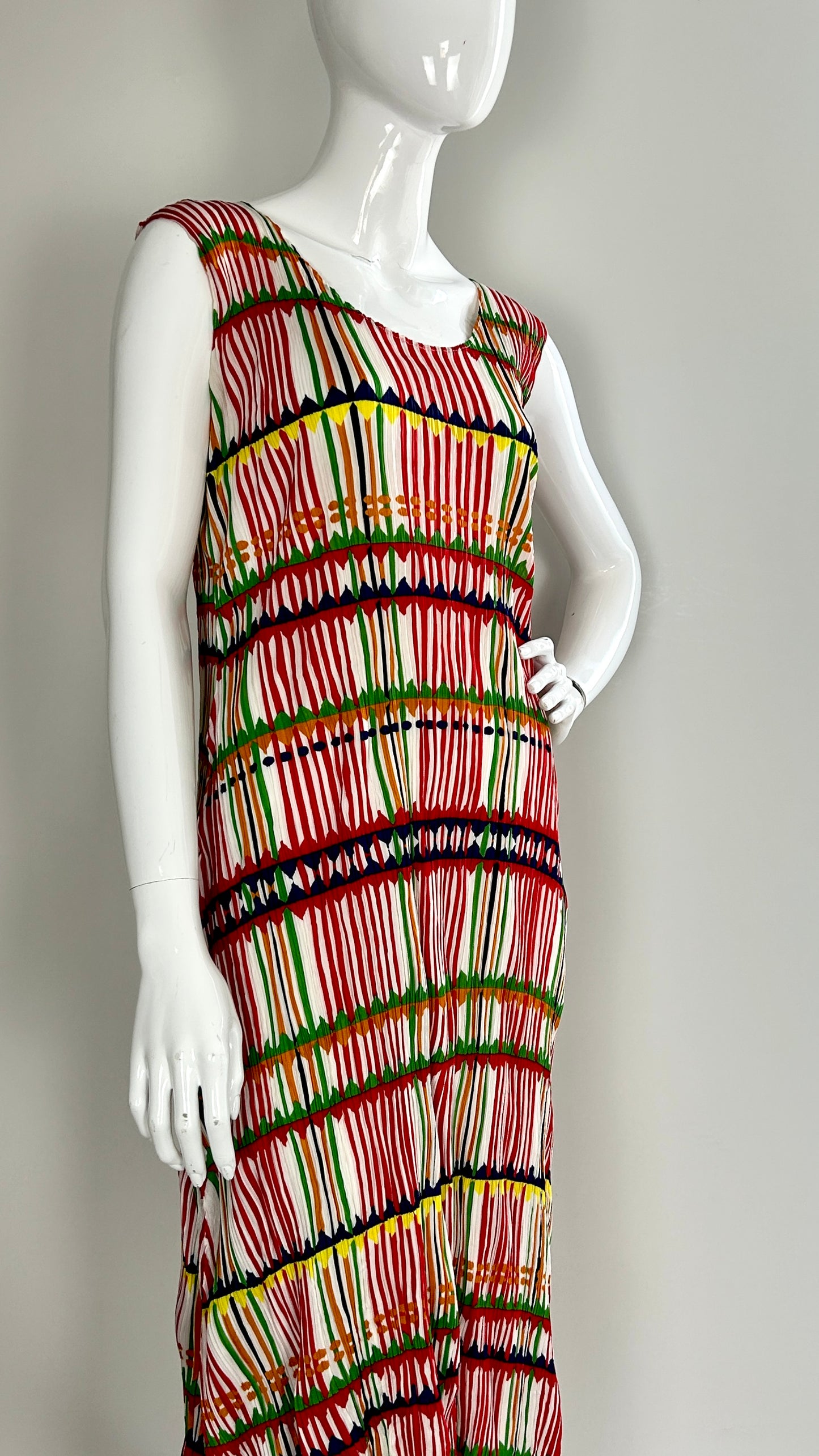 Issey Miyake pleats please abstract check dress