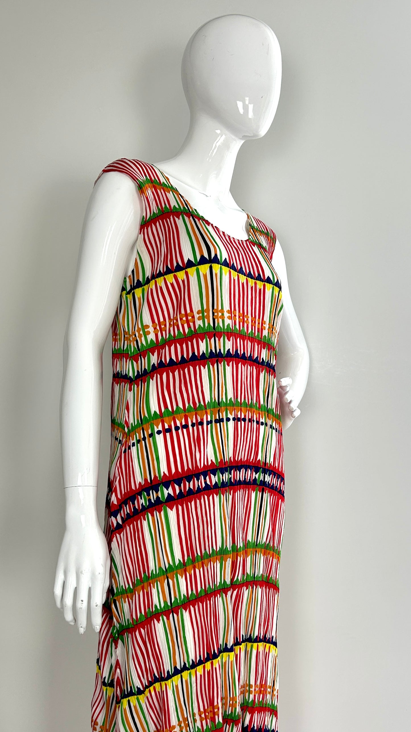 Issey Miyake pleats please abstract check dress