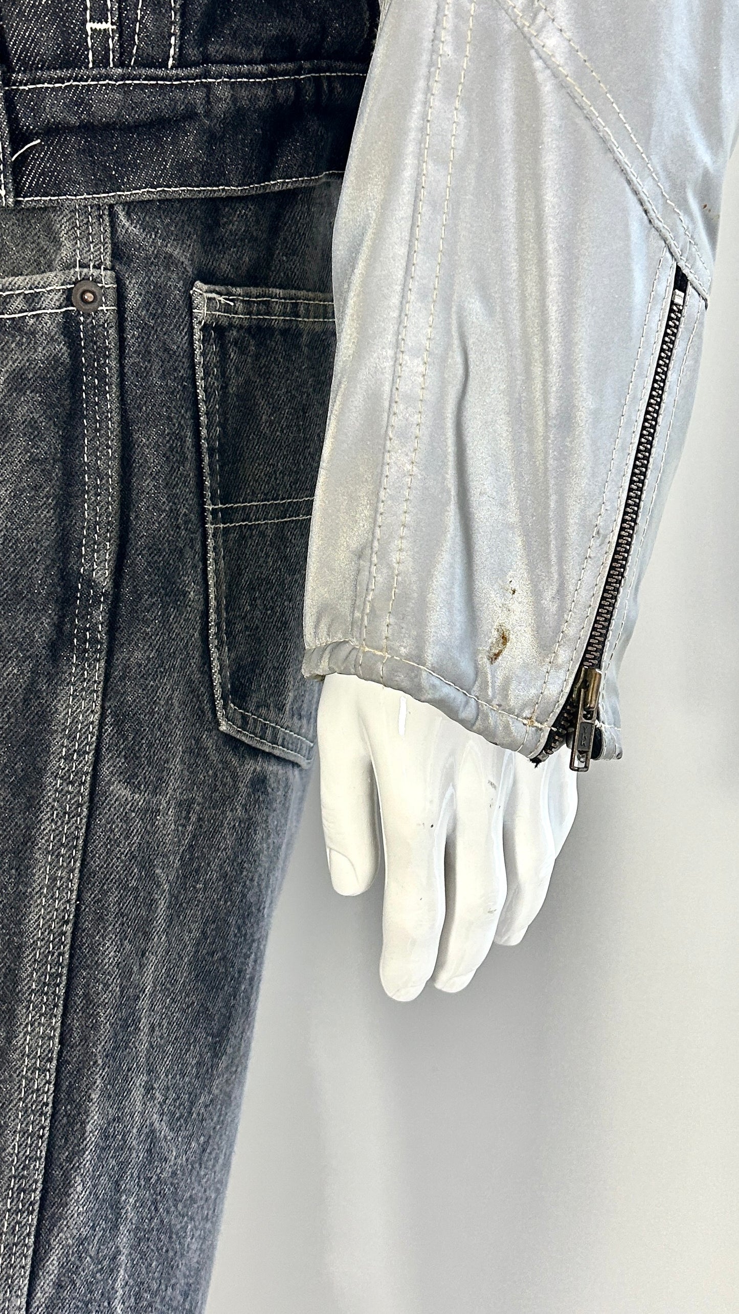 Walter Van Beirendonck reflective denim ensemble