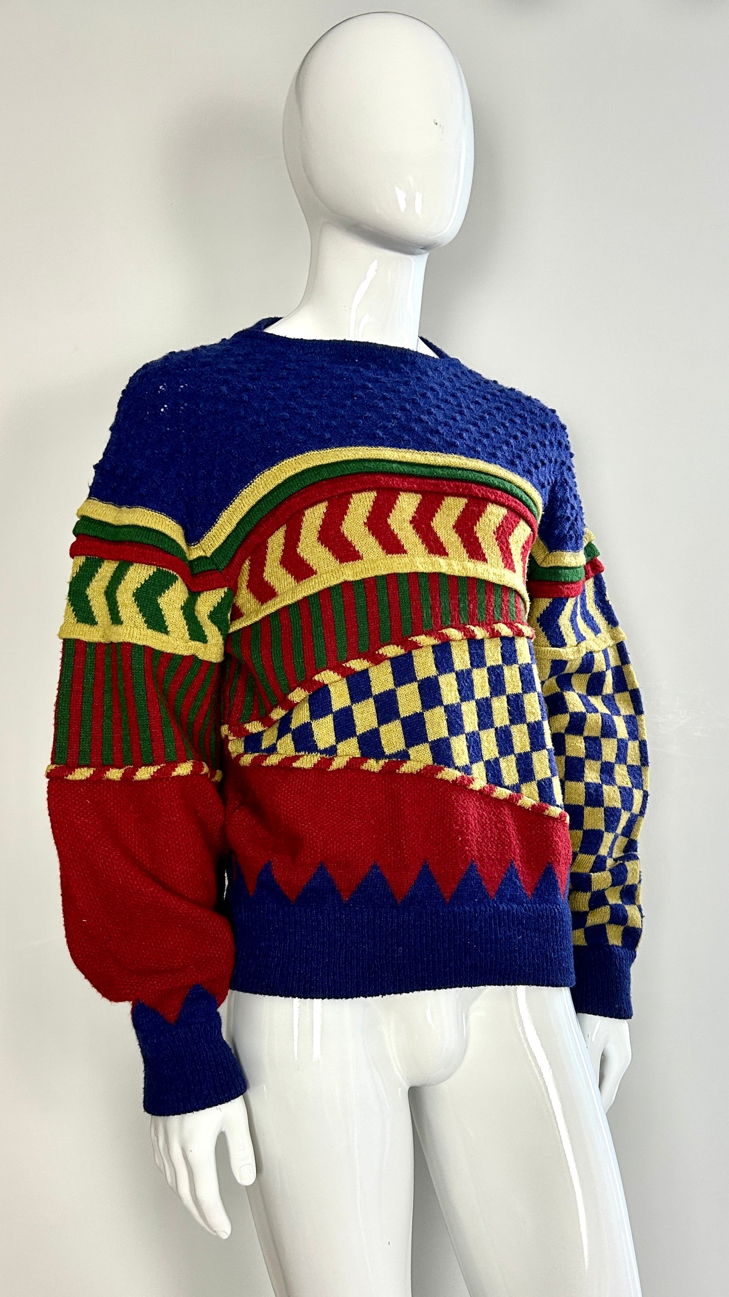 Issey Miyake A/W 1982/1983 collage knitted jumper