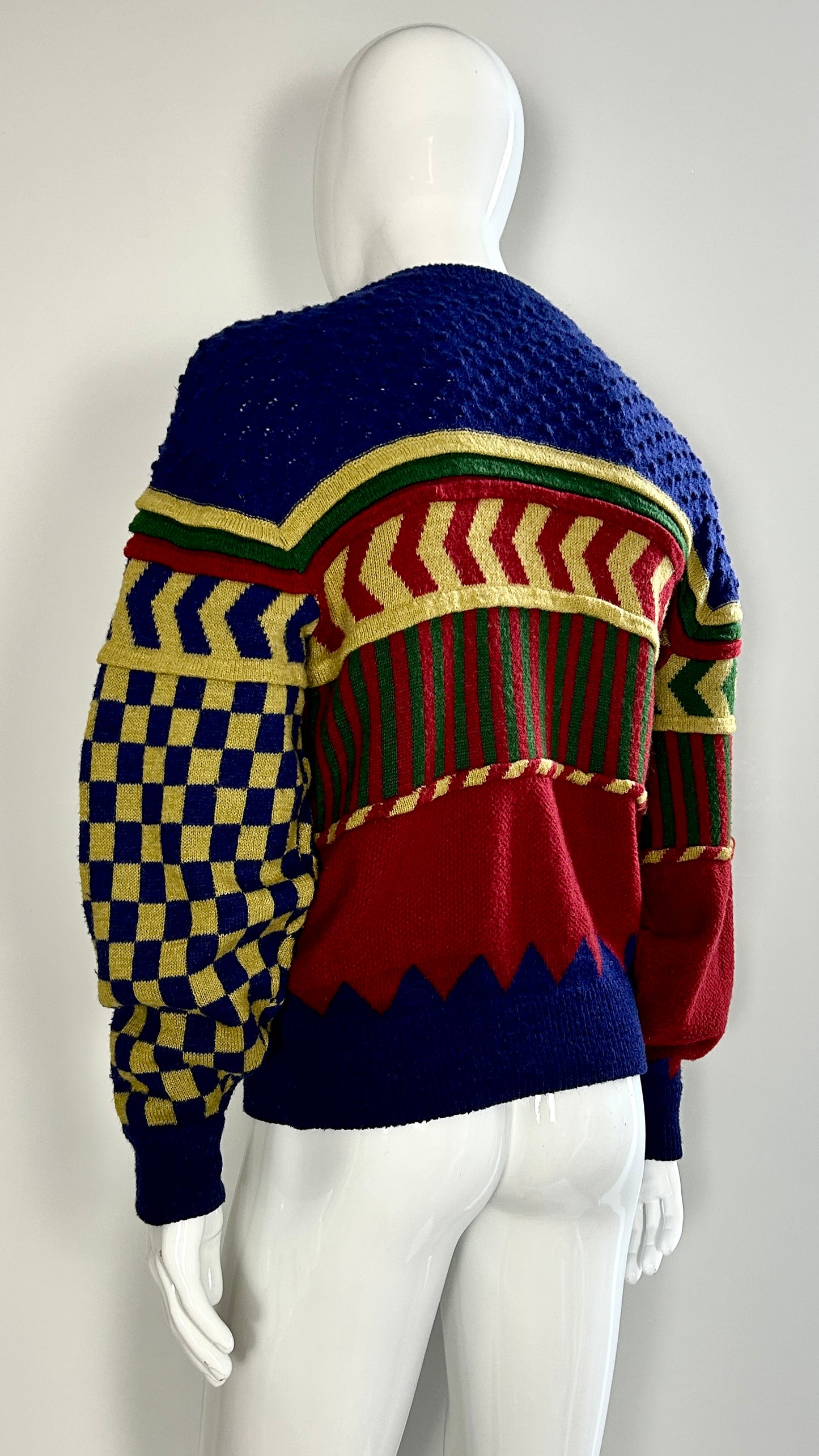 Issey Miyake A/W 1982/1983 collage knitted jumper