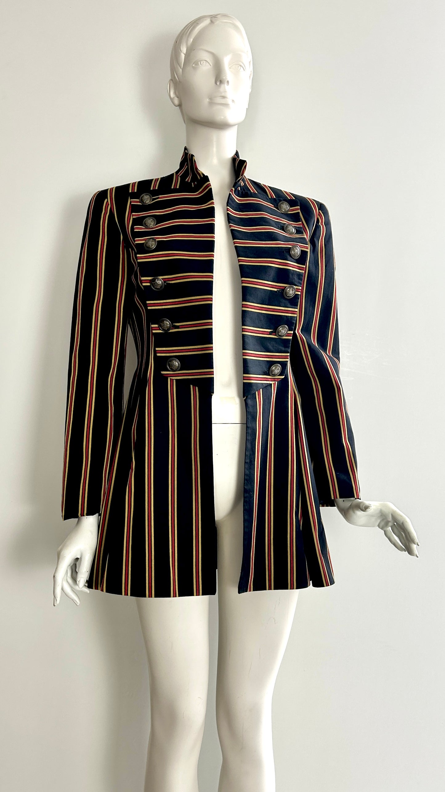 Future Ozbek military style pinstripe jacket