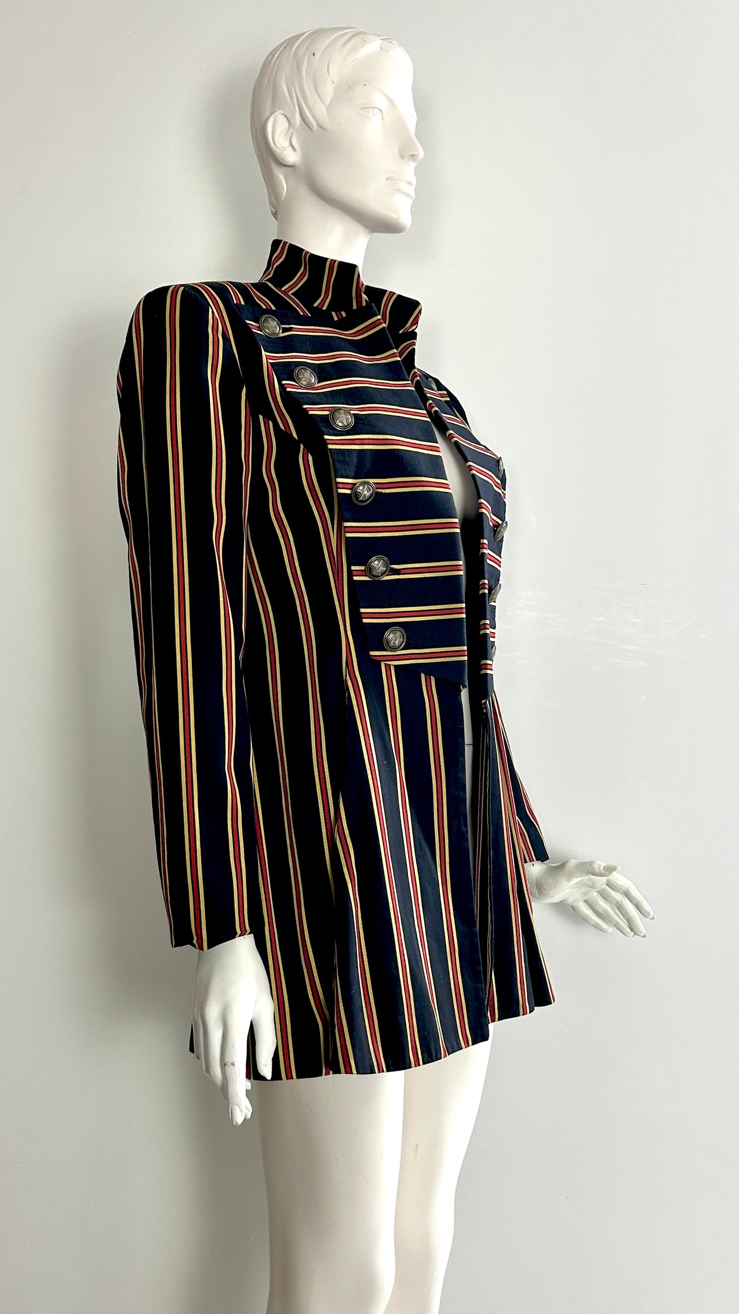 Future Ozbek military style pinstripe jacket