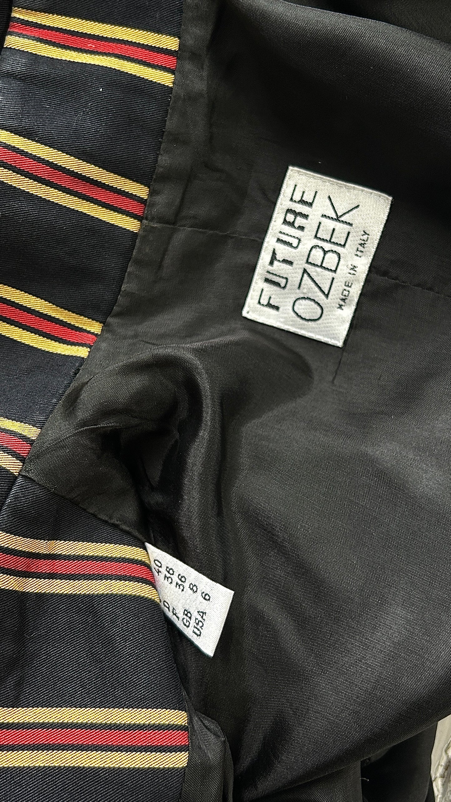 Future Ozbek military style pinstripe jacket