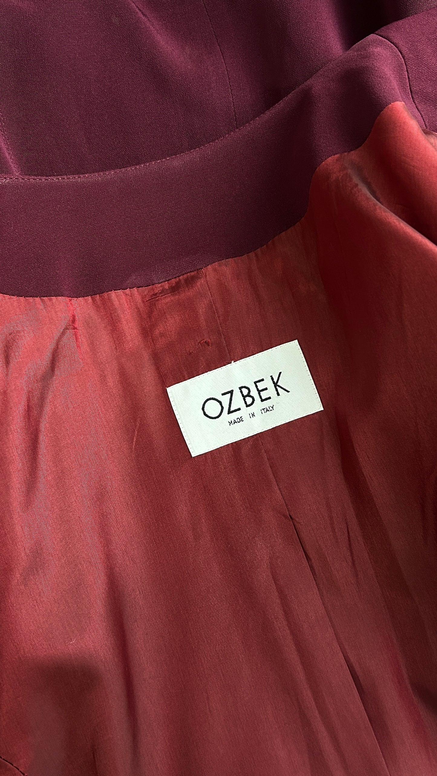 Ozbek maroon jacket with abstract black and white embroidery