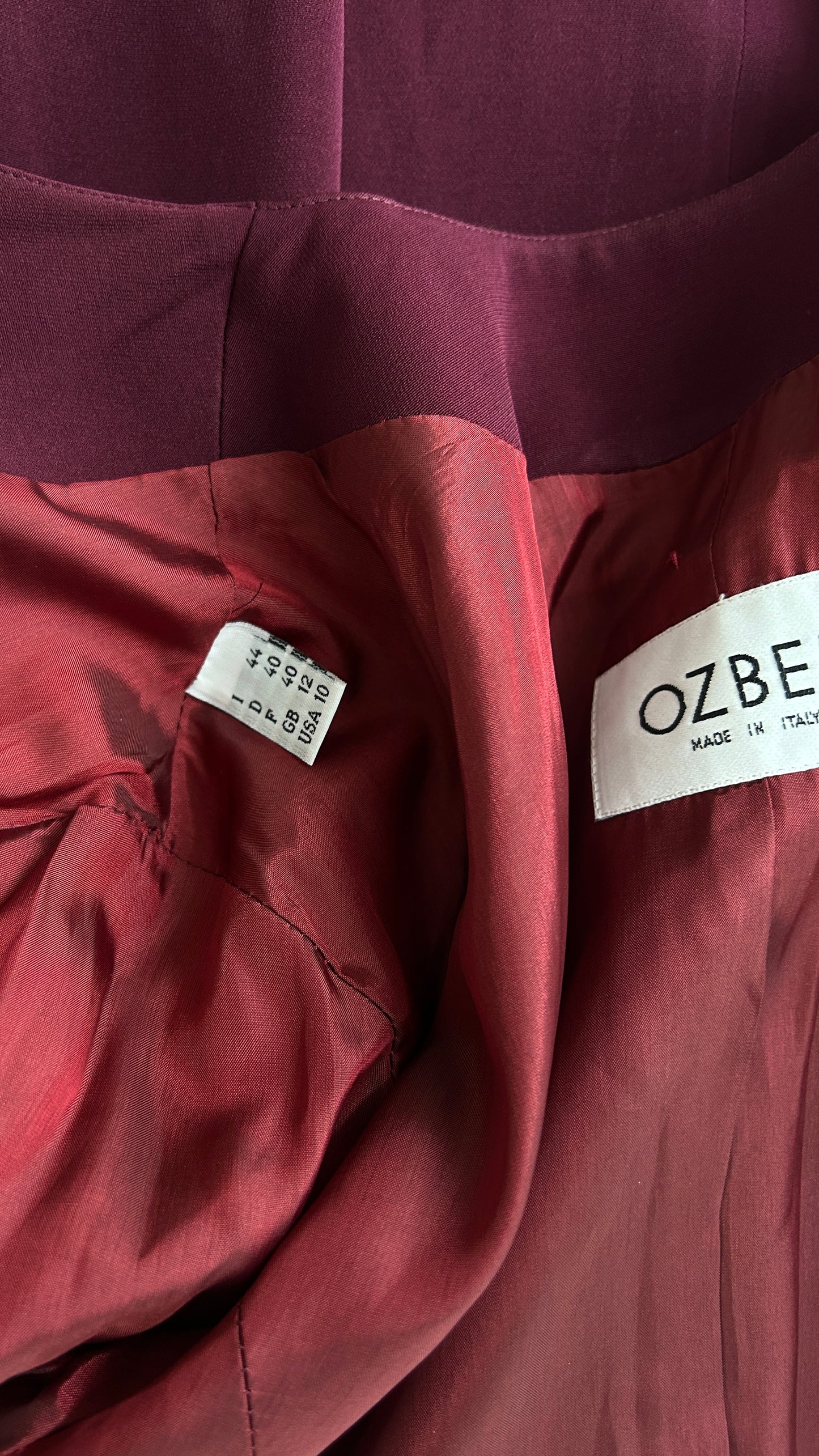 Ozbek maroon jacket with abstract black and white embroidery