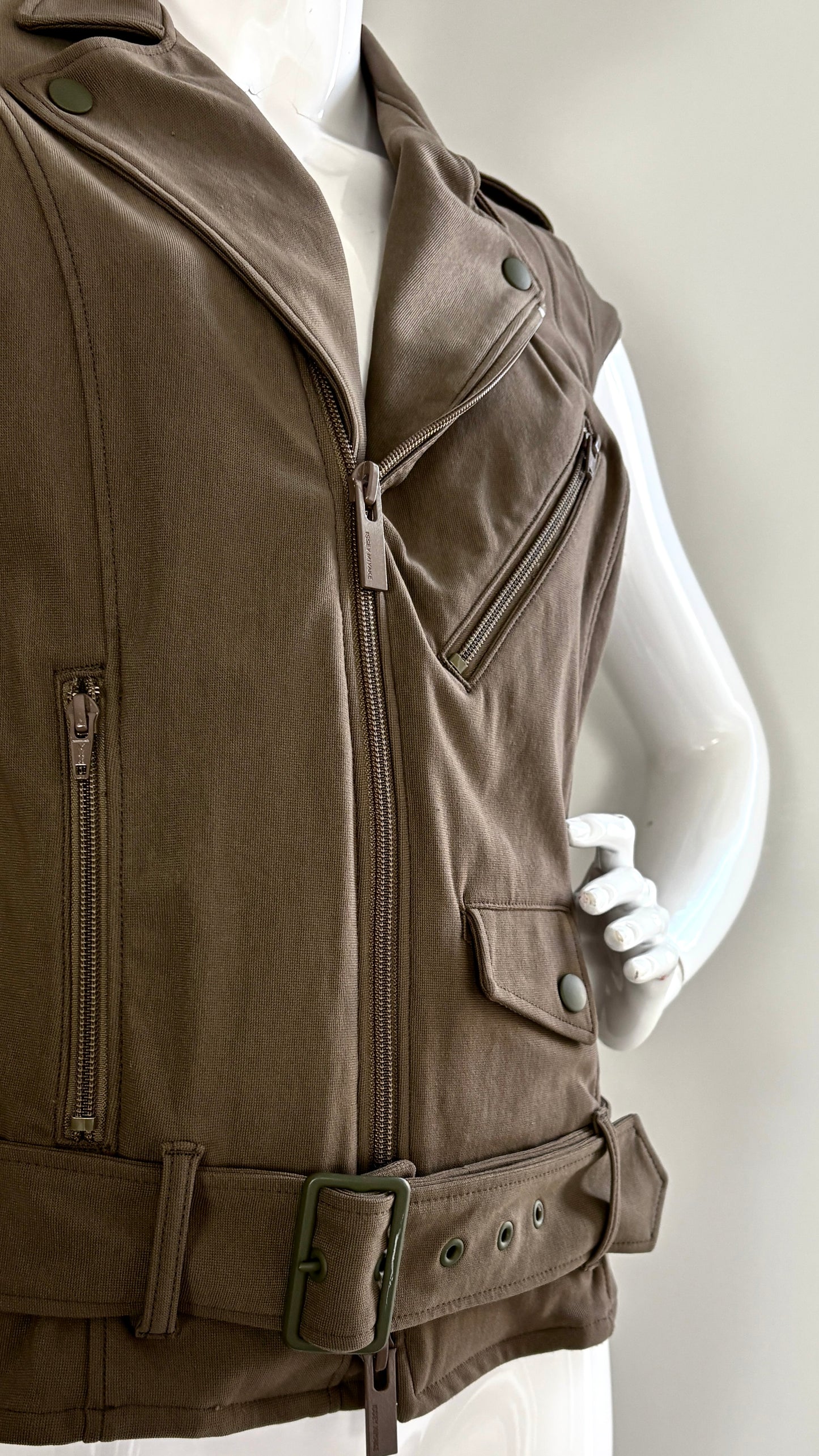 Issey Miyake sleeveless military style jacket