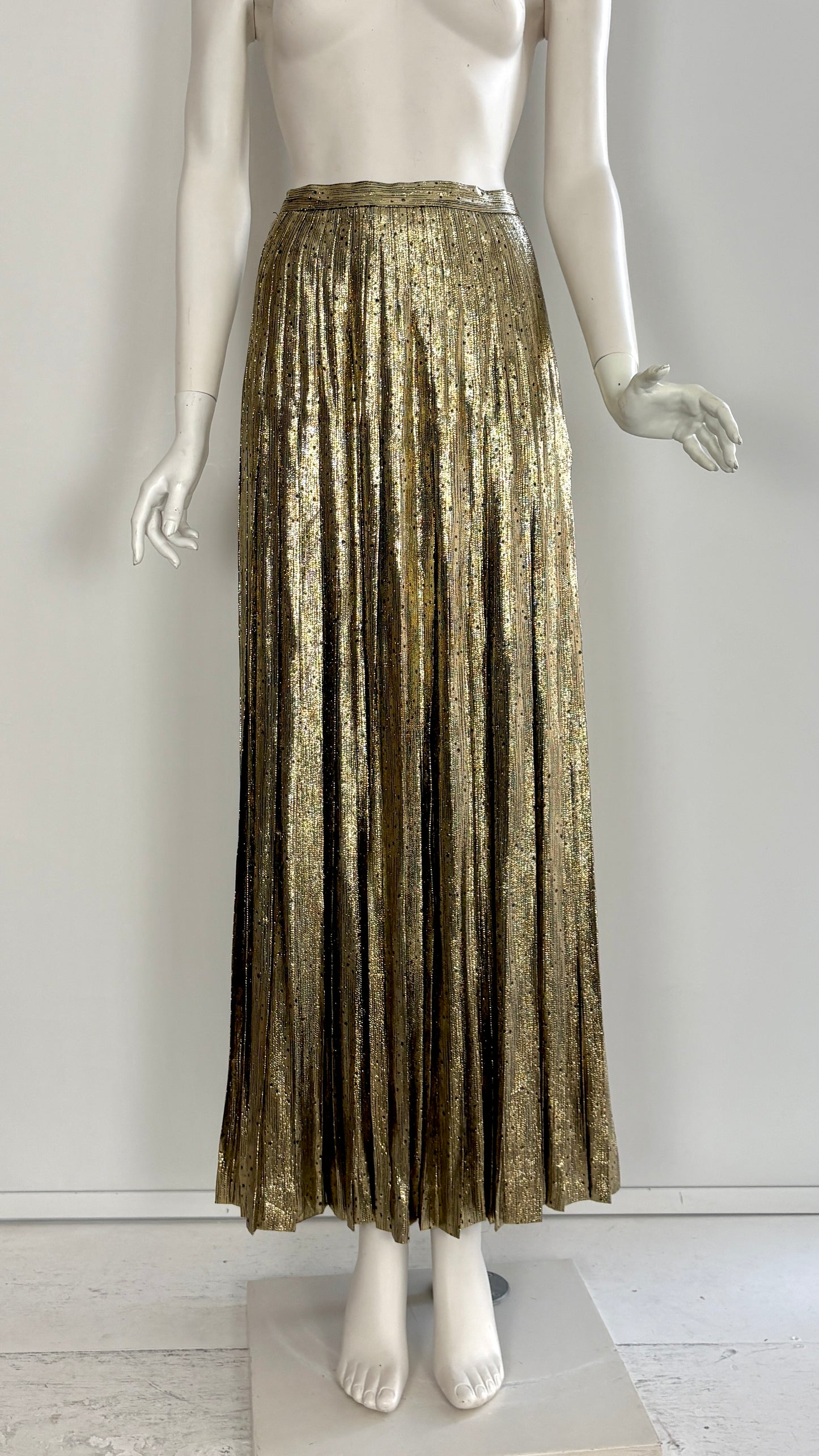 Valentino gold pleated skirt