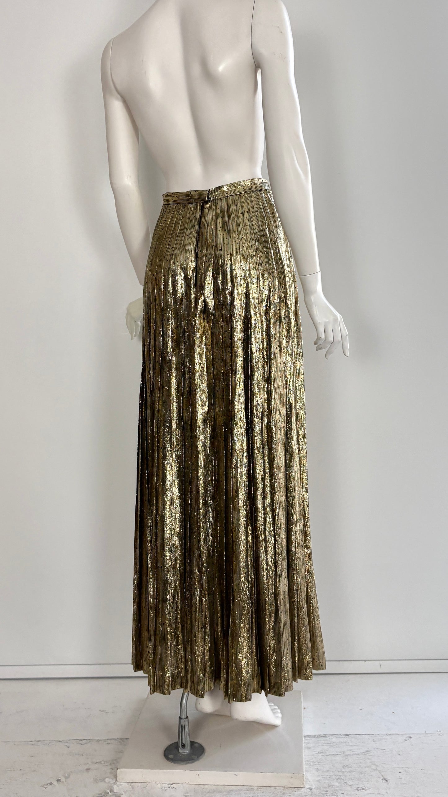 Valentino gold pleated skirt