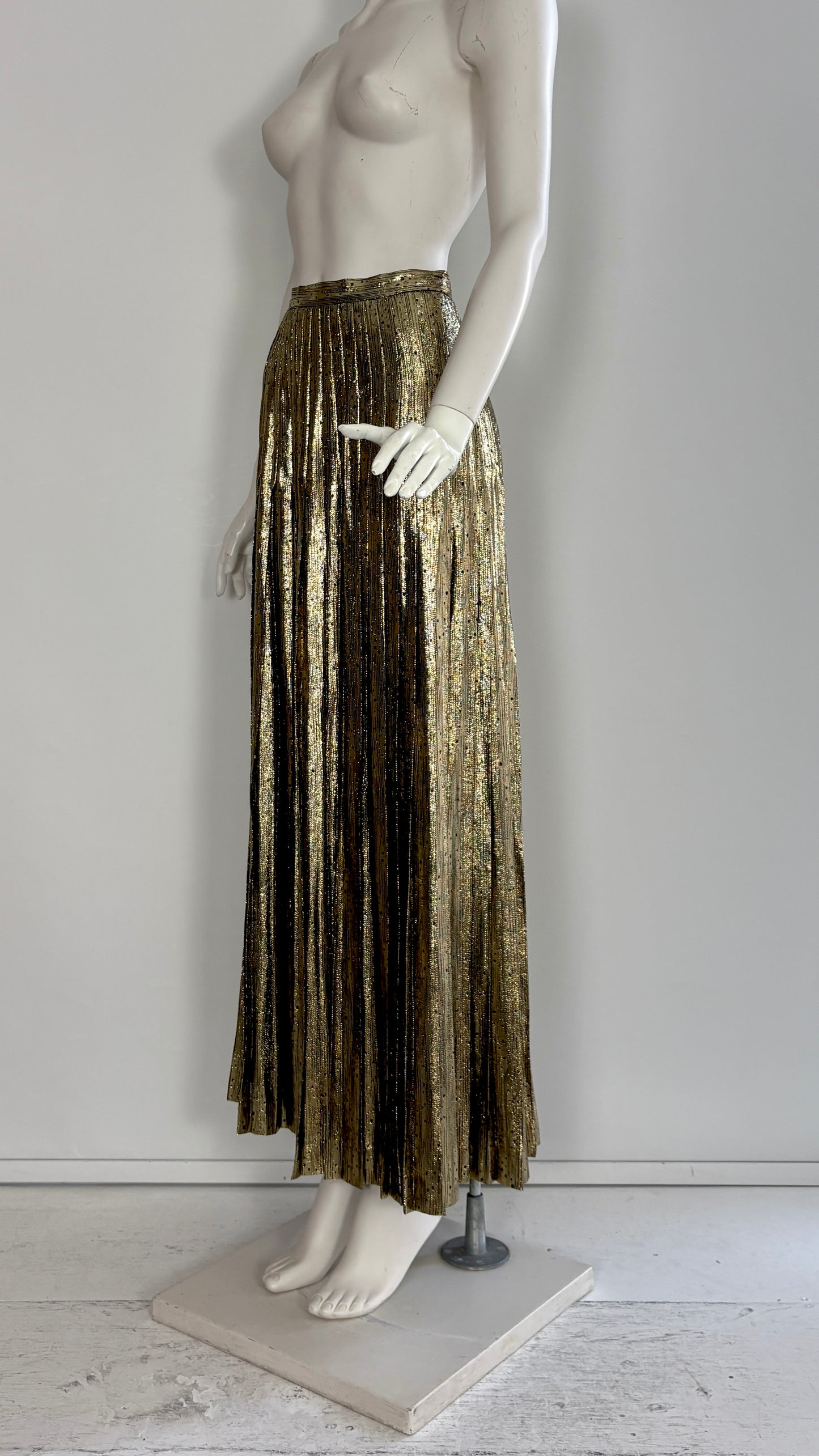 Valentino gold pleated skirt