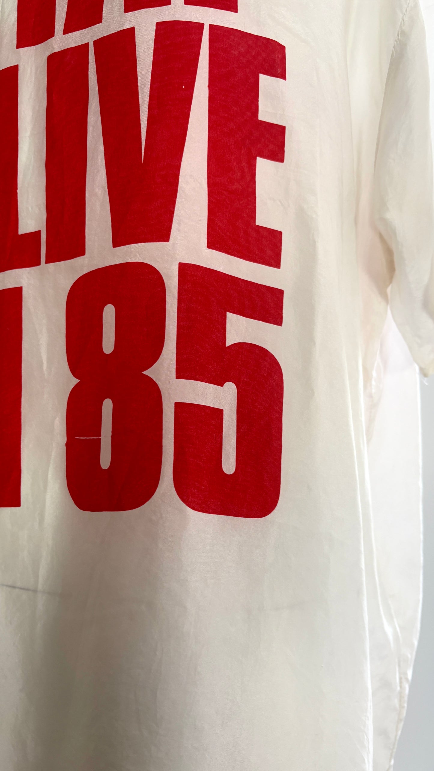 Katharine Hamnett stay alive in 85 silk tee