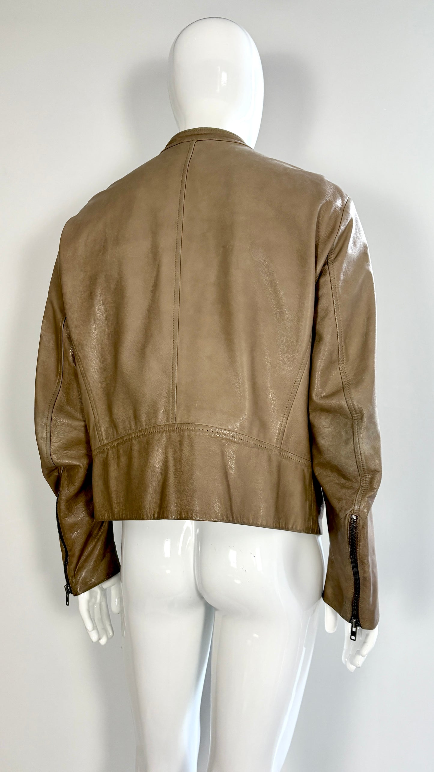 Margiela leather jacket with exaggerated pockets