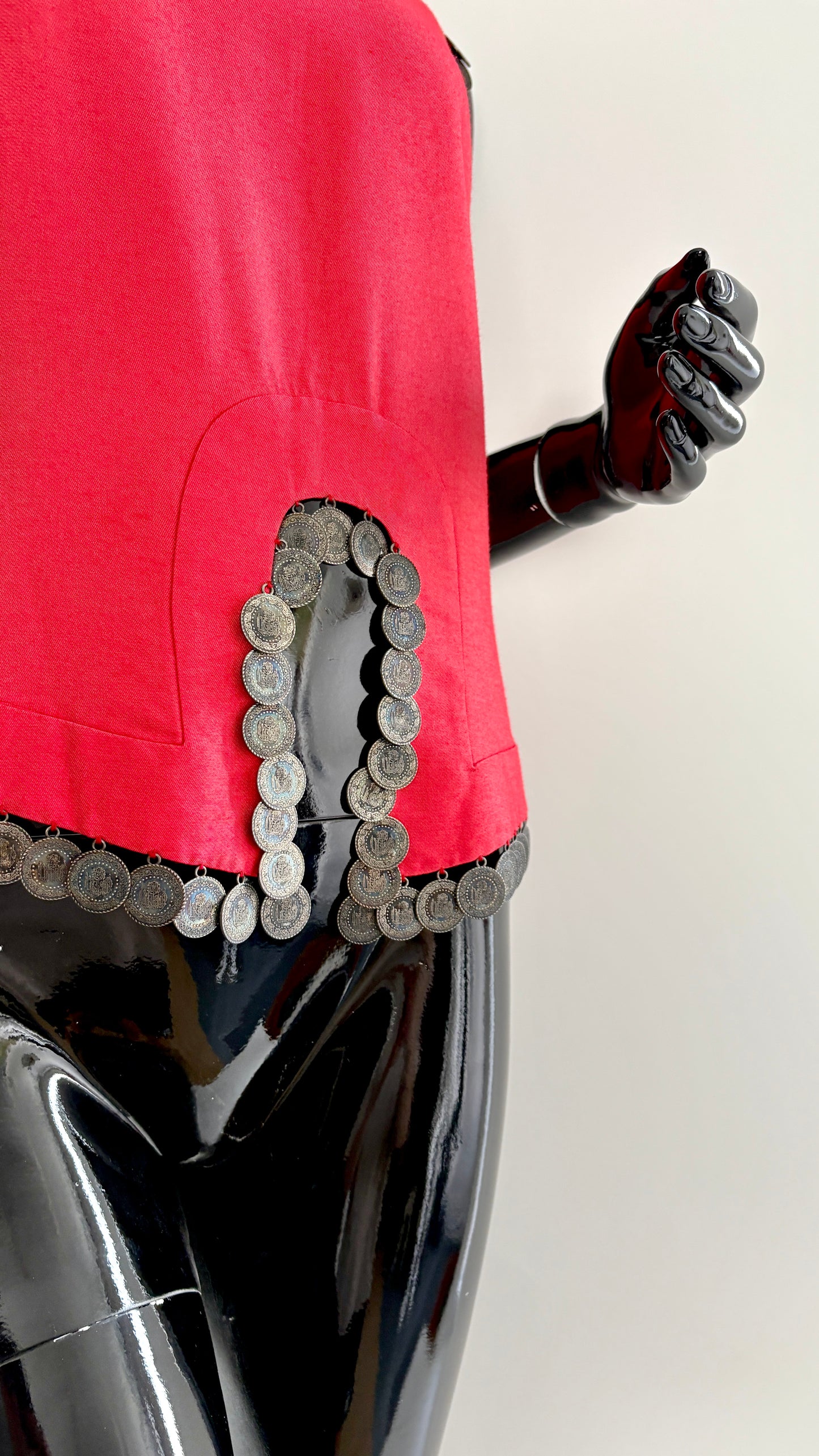 Alexander McQueen S/S 2000 vest with coin trim