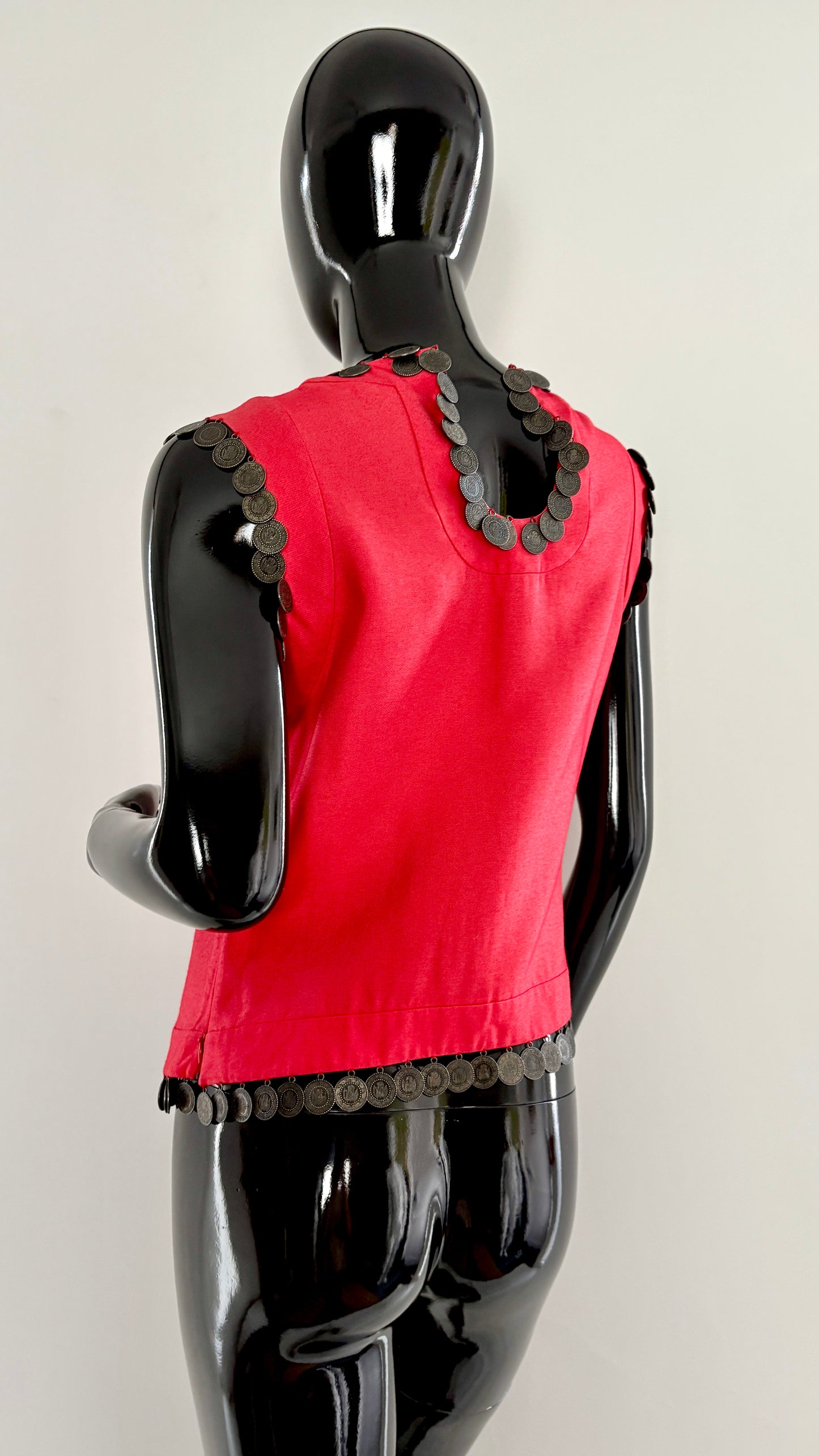 Alexander McQueen S/S 2000 vest with coin trim