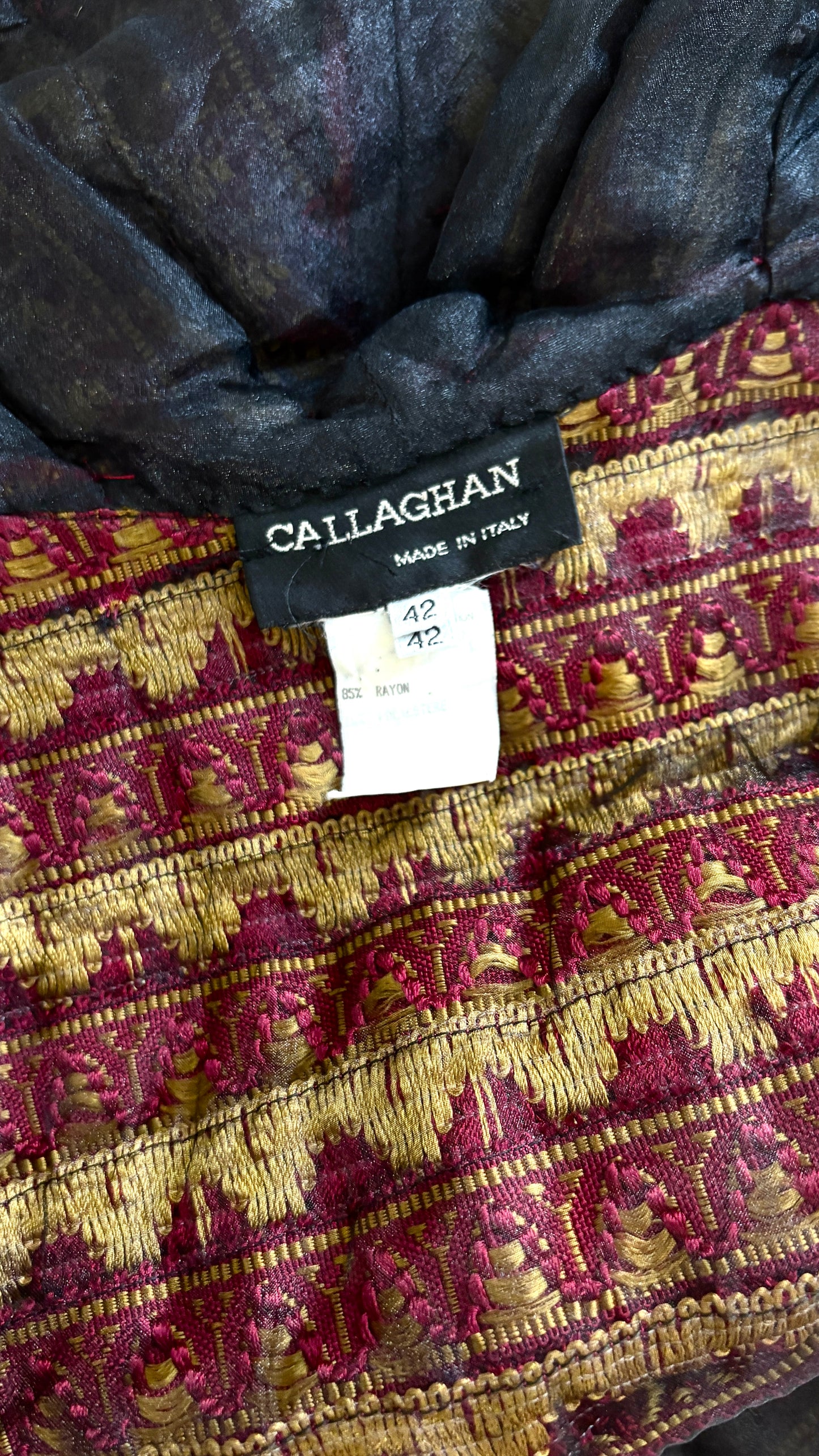 Callaghan red and gold bolero with tassels