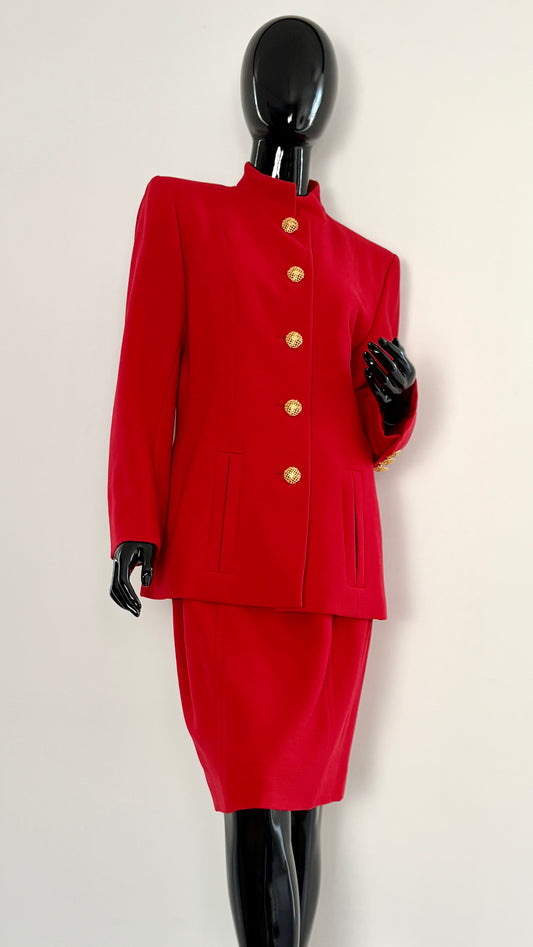 Yves Saint Laurent red two piece suit