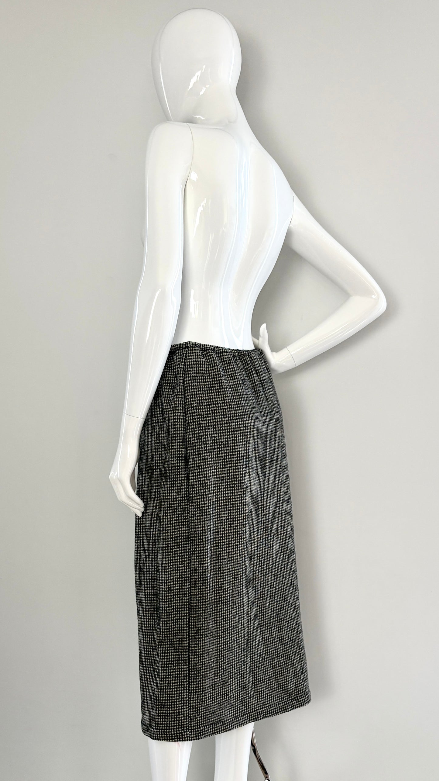 Comme des Garcons tricot mini houndstooth skirt with elasticated waist