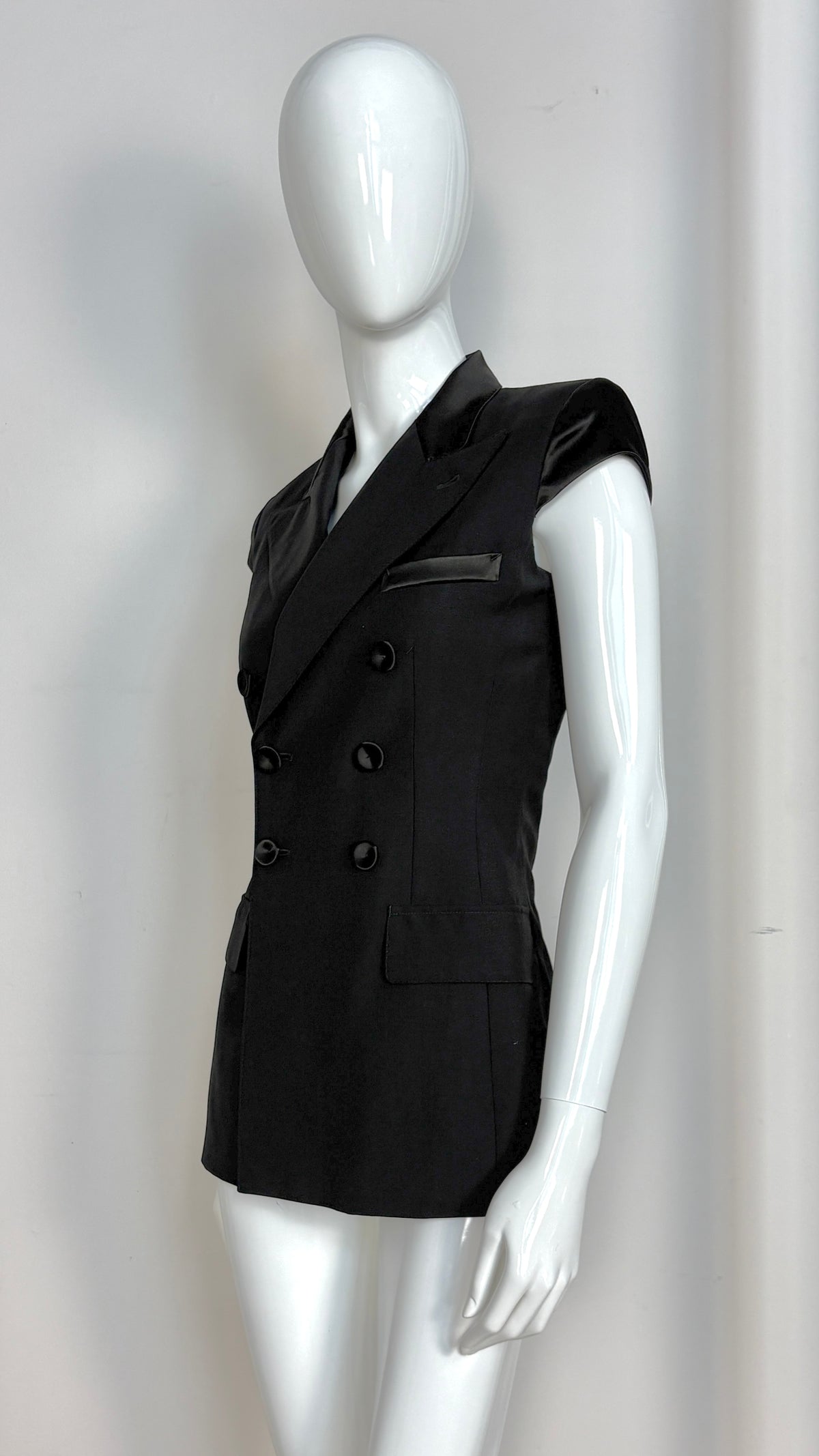 Jean Paul Gaultier satin cap sleeve jacket