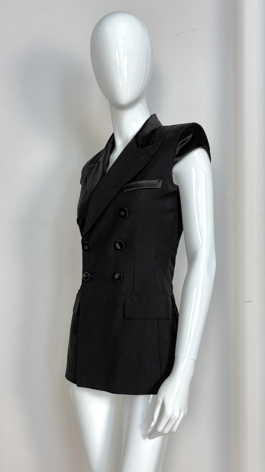 Jean Paul Gaultier satin cap sleeve jacket