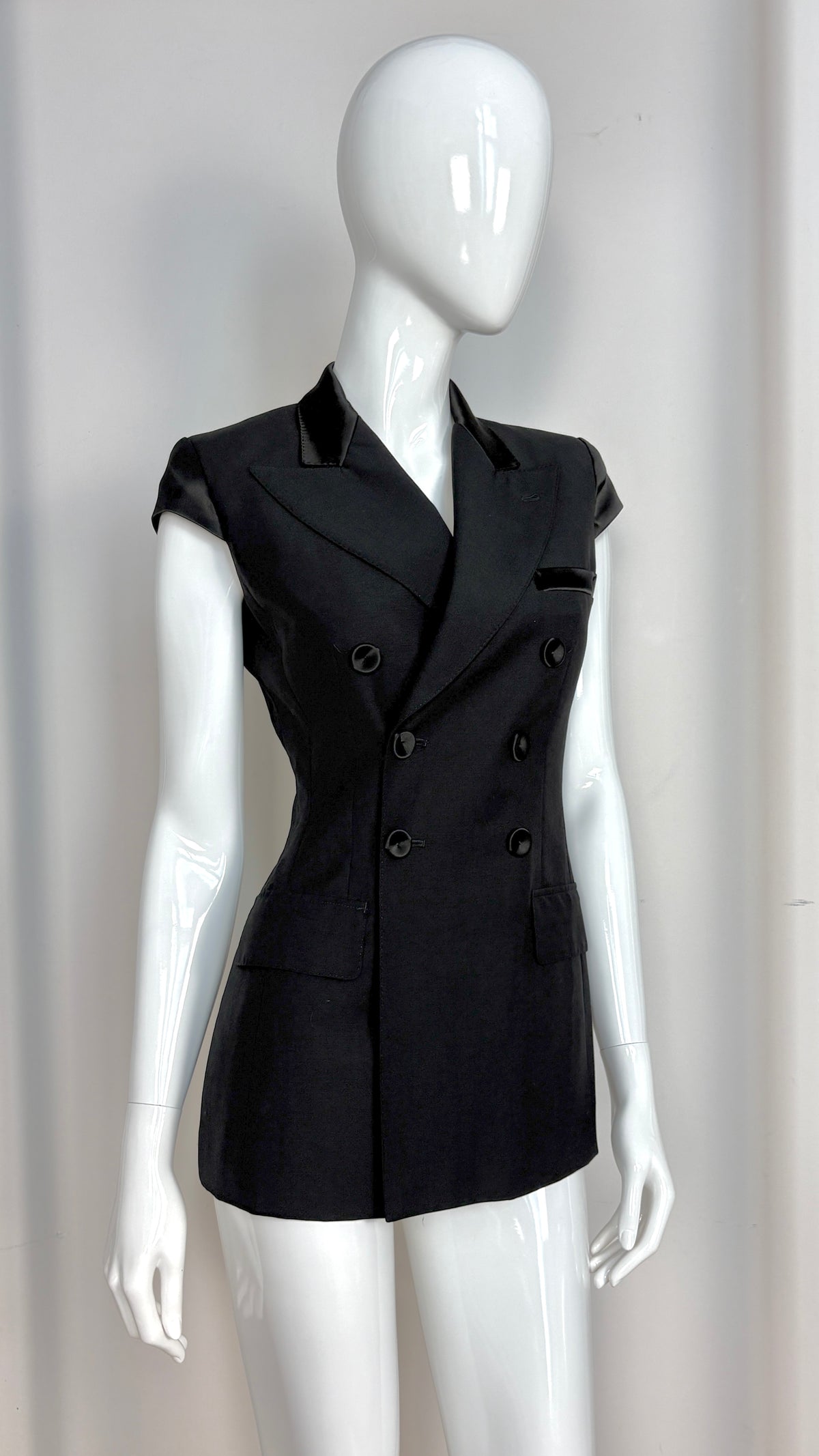 Jean Paul Gaultier satin cap sleeve jacket